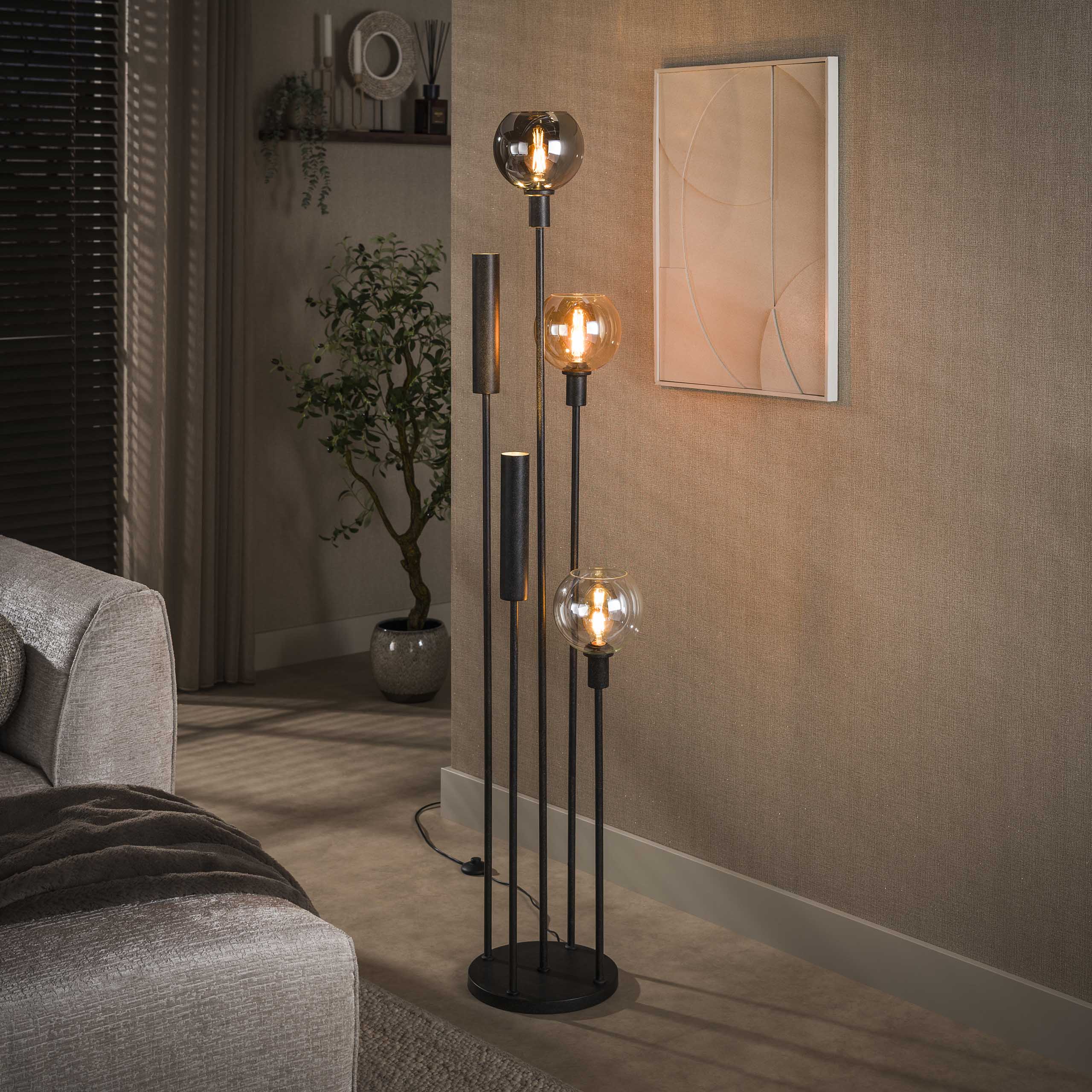 Vloerlamp Sfera Tricolore 5-lichts / Artic zwart