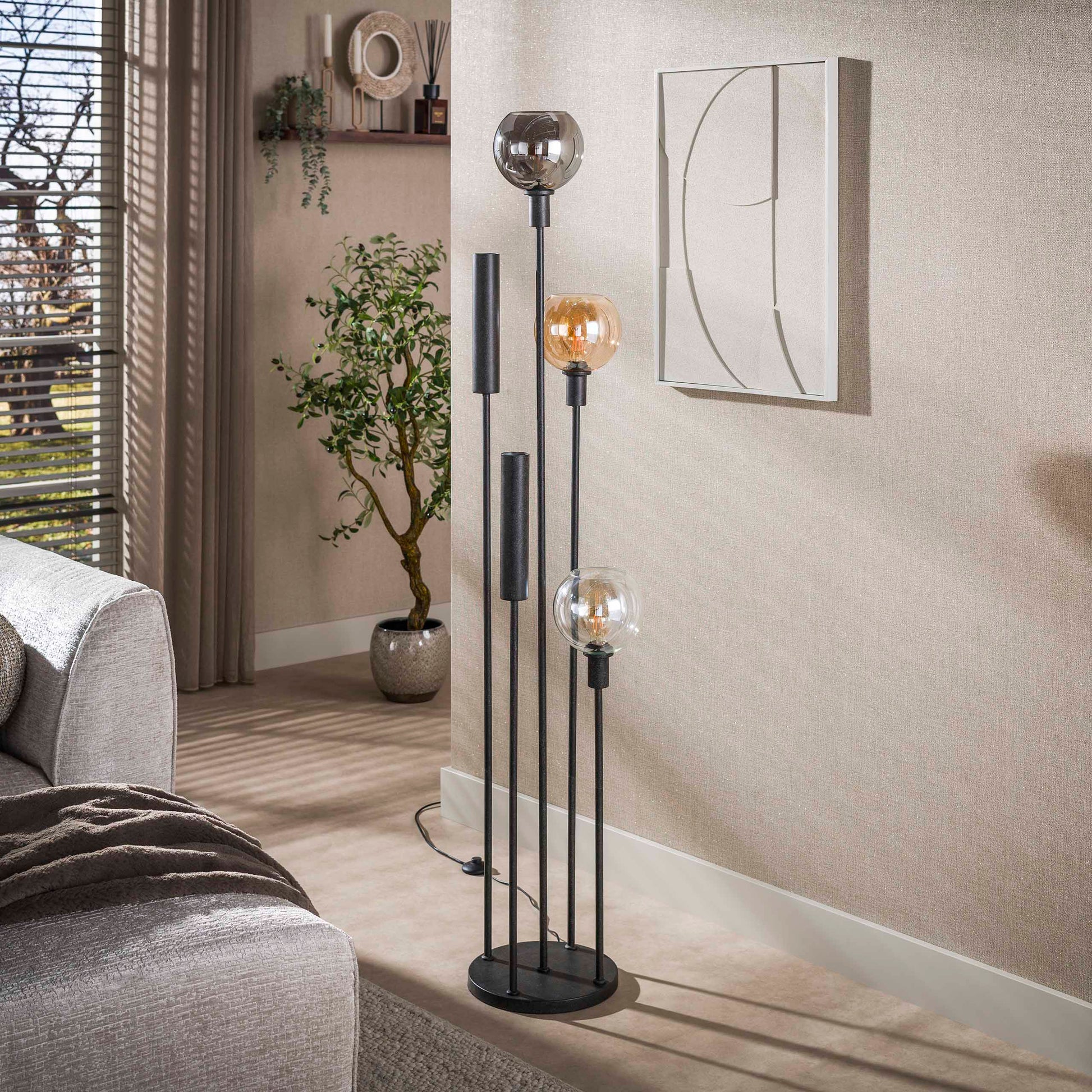 Vloerlamp Sfera Tricolore 5-lichts / Artic zwart