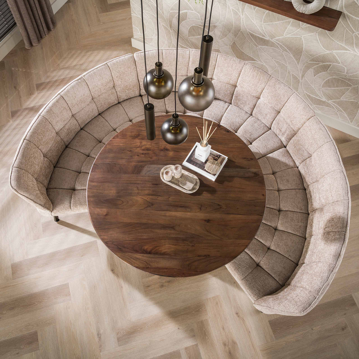 Hanglamp Sfera Tricolore getrapt 5-lichts / Sienna bruin-frosted
