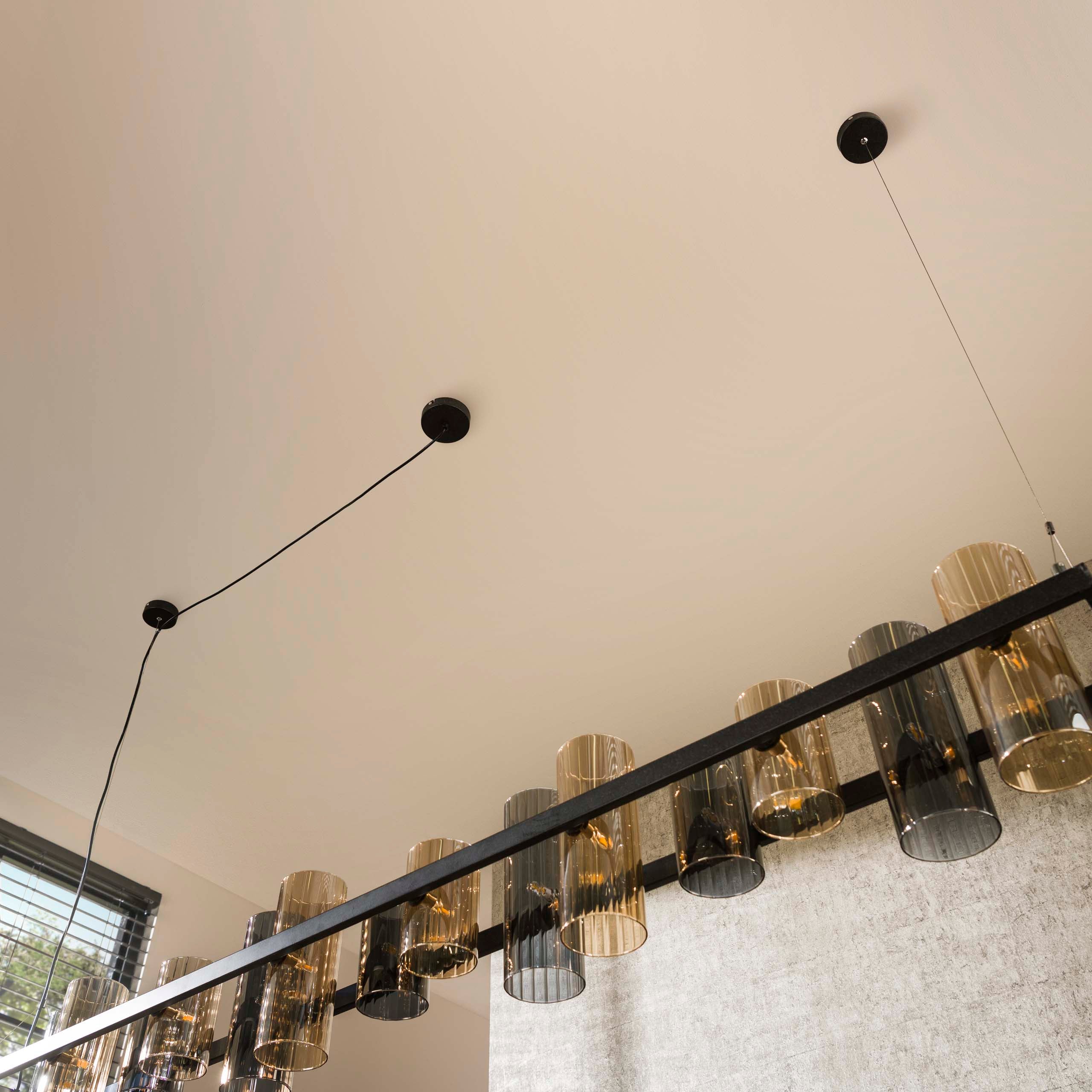 Hanglamp Cylinder Glass 14 Lichts Artic Zwart