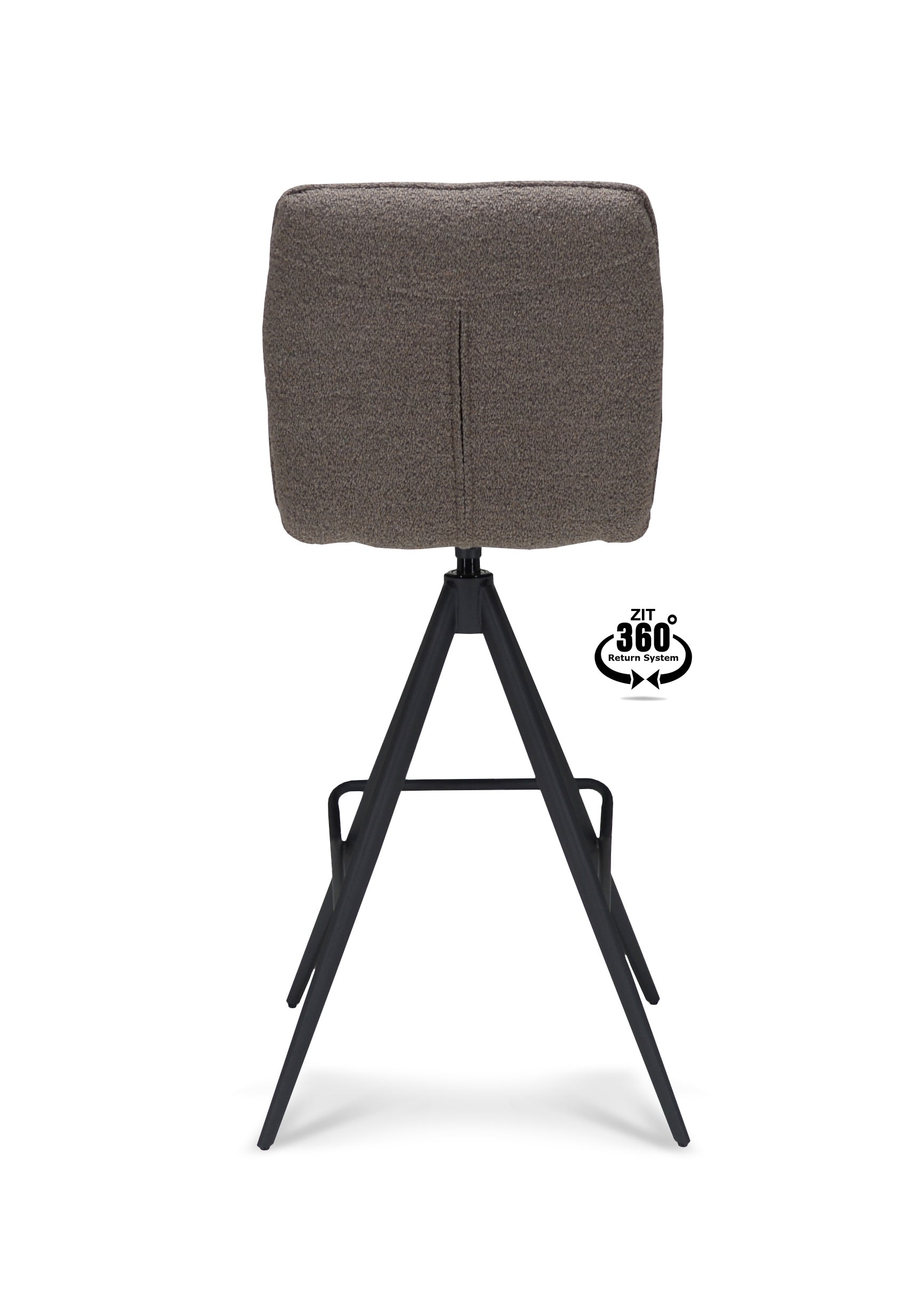 Barkruk Bliss - ZH 80 Stof Alpine Bruin Leg Black 360° Return-system