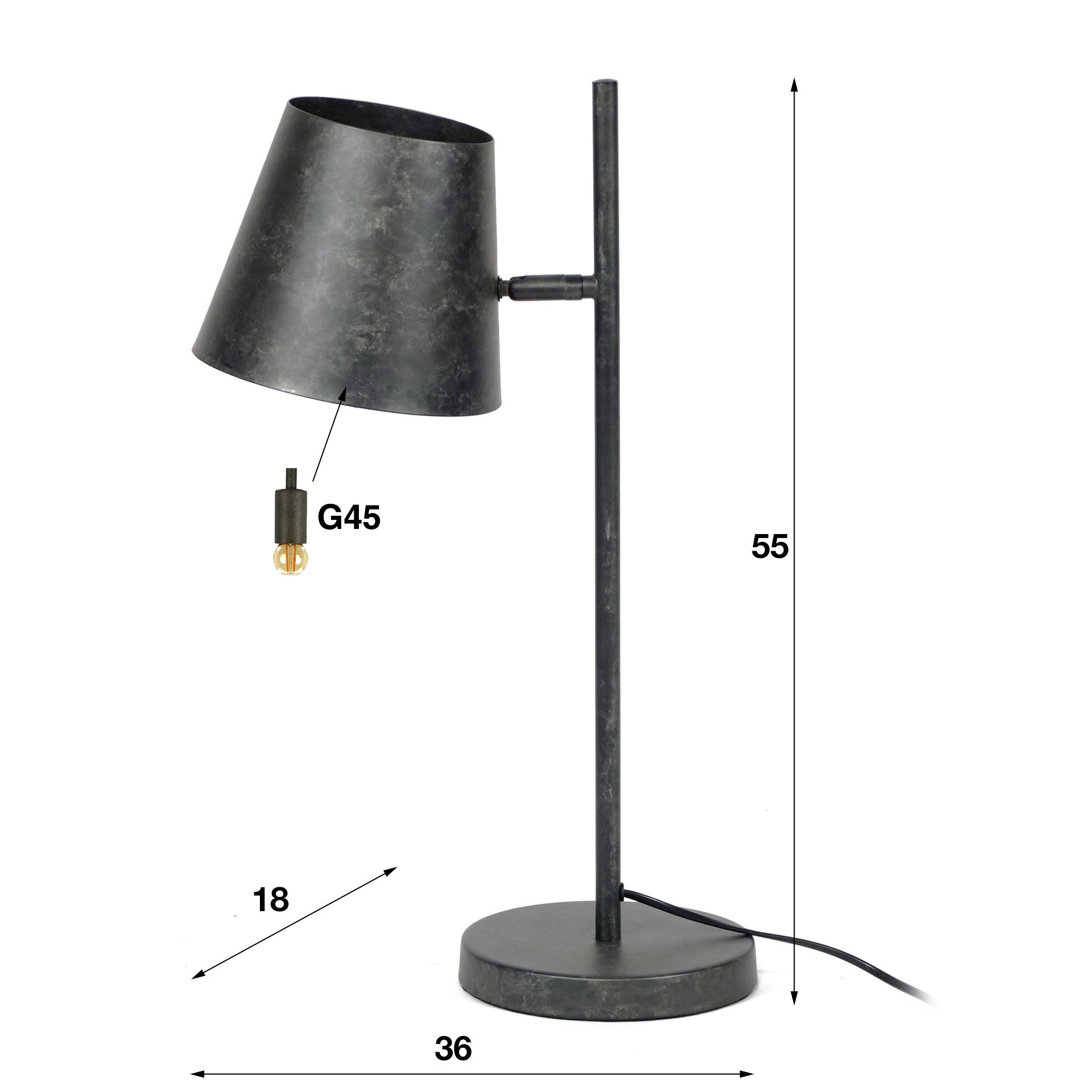 Tafellamp Flex 1 Lichts Charcoal
