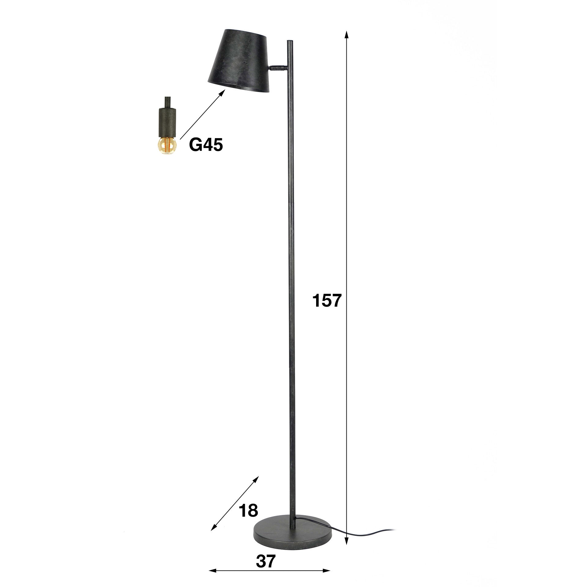 Vloerlamp Flex 1 Lichts Charcoal