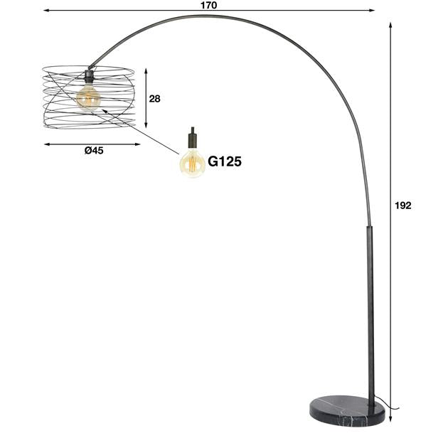 Booglamp Ø45 curl