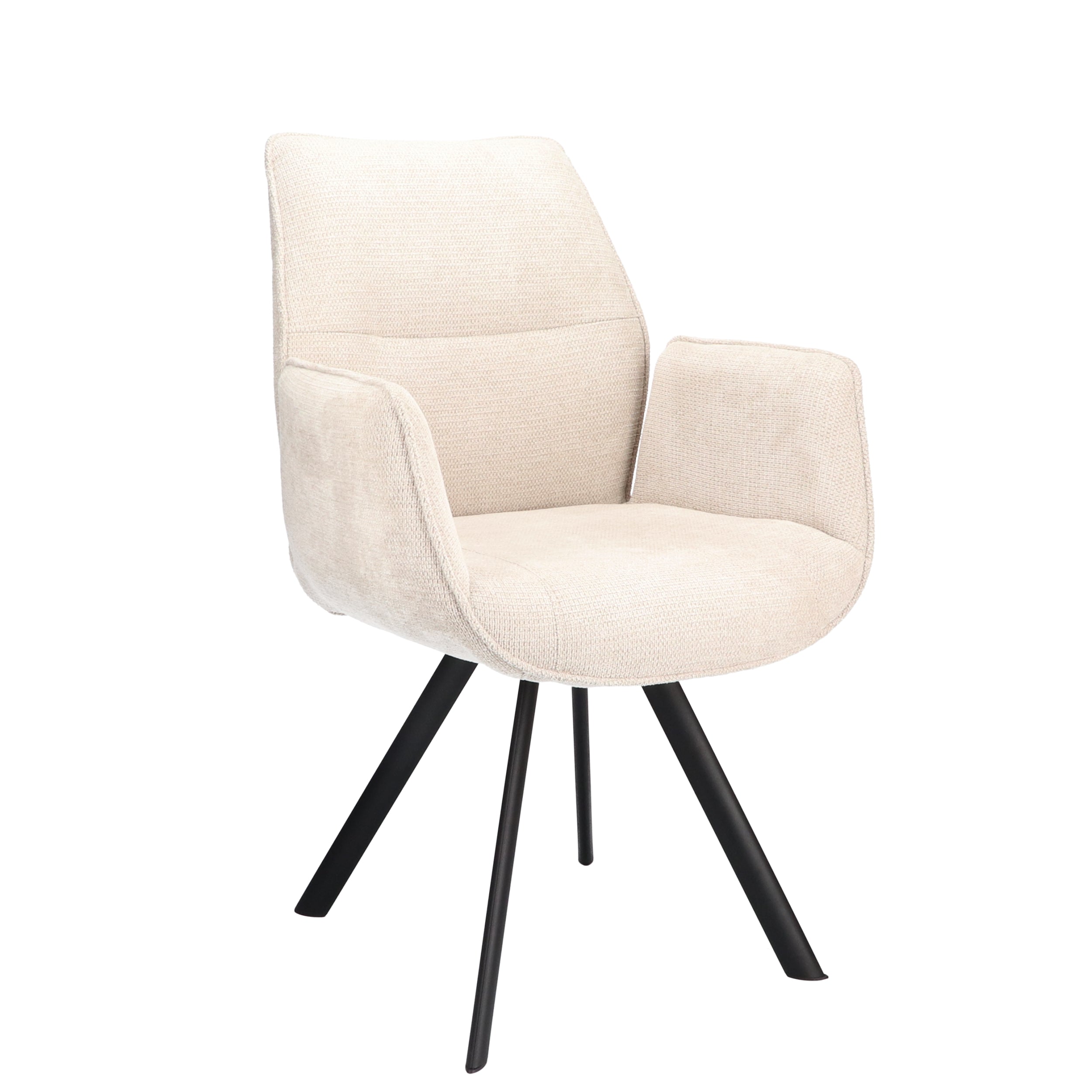 Armstoel Jade Stof Mito Natural Leg Black