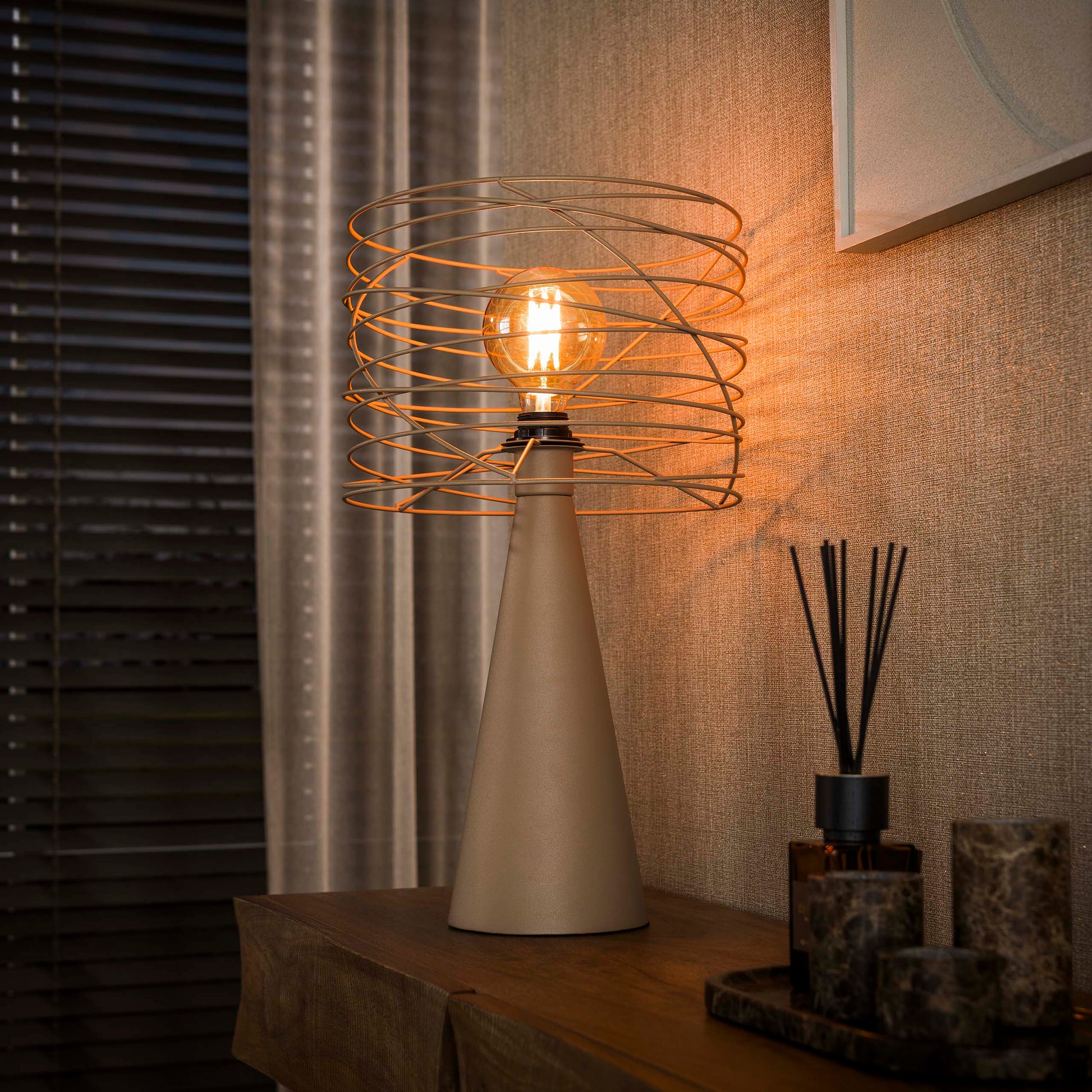 Tafellamp Curl 1-lichts / Beige