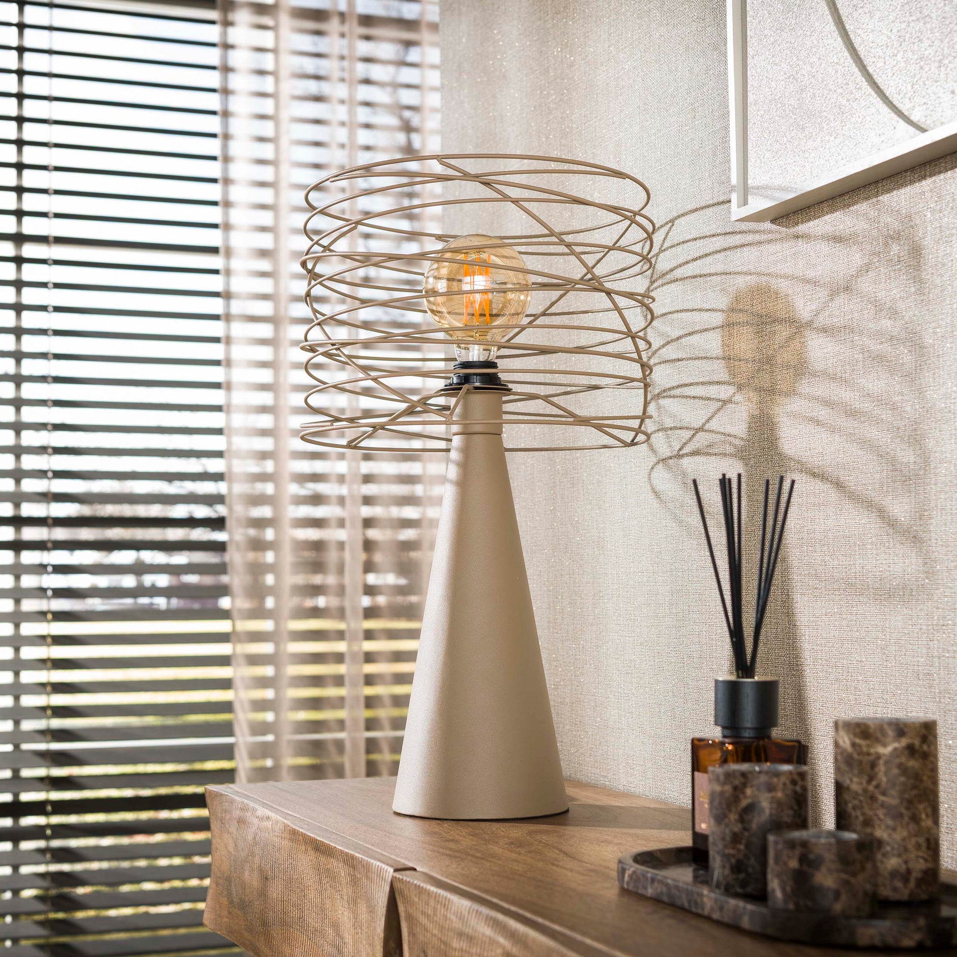 Tafellamp Curl 1-lichts / Beige