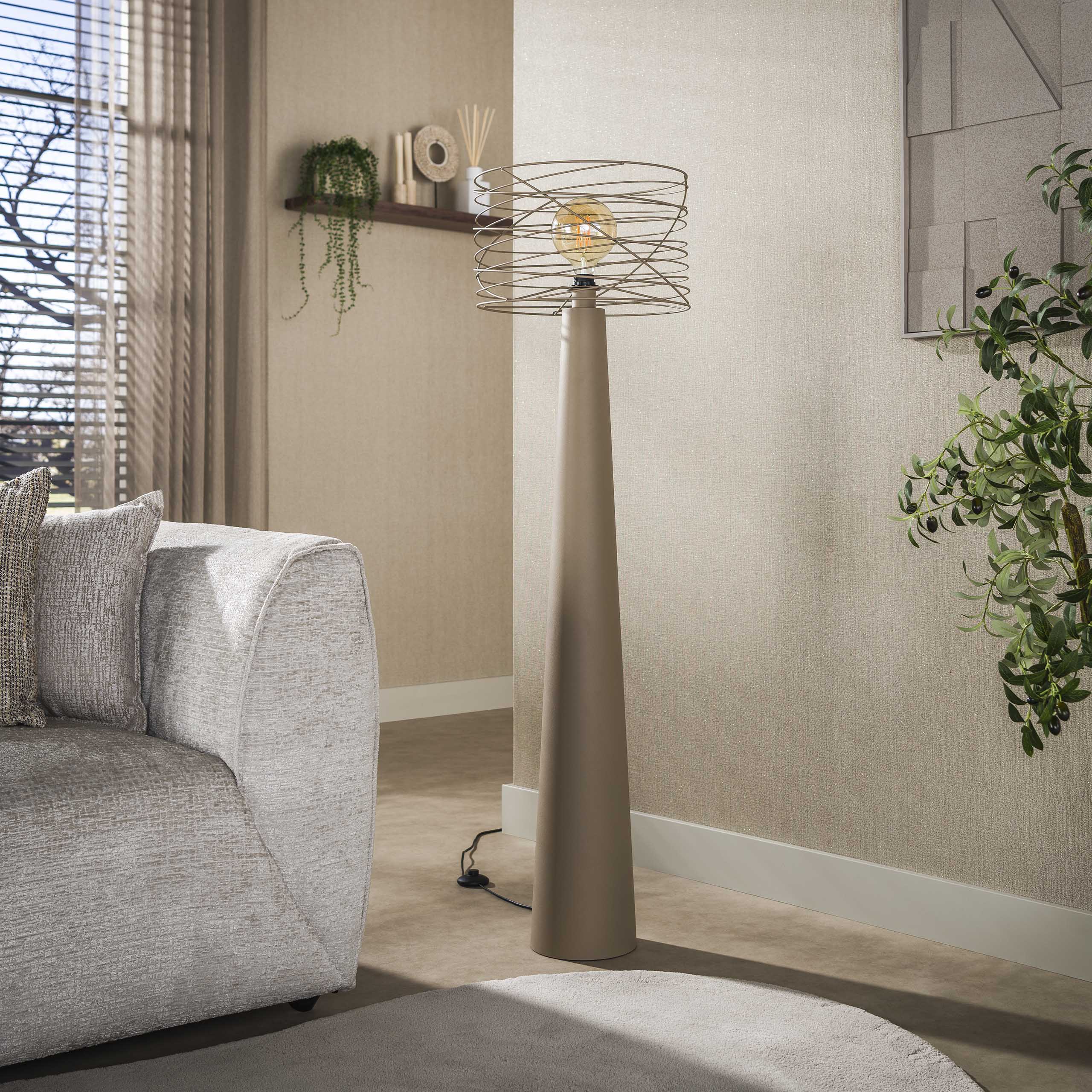Vloerlamp Curl 1-lichts / Beige