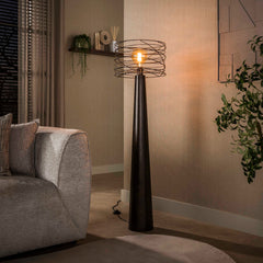 Vloerlamp Curl 1-lichts / Urban bruin
