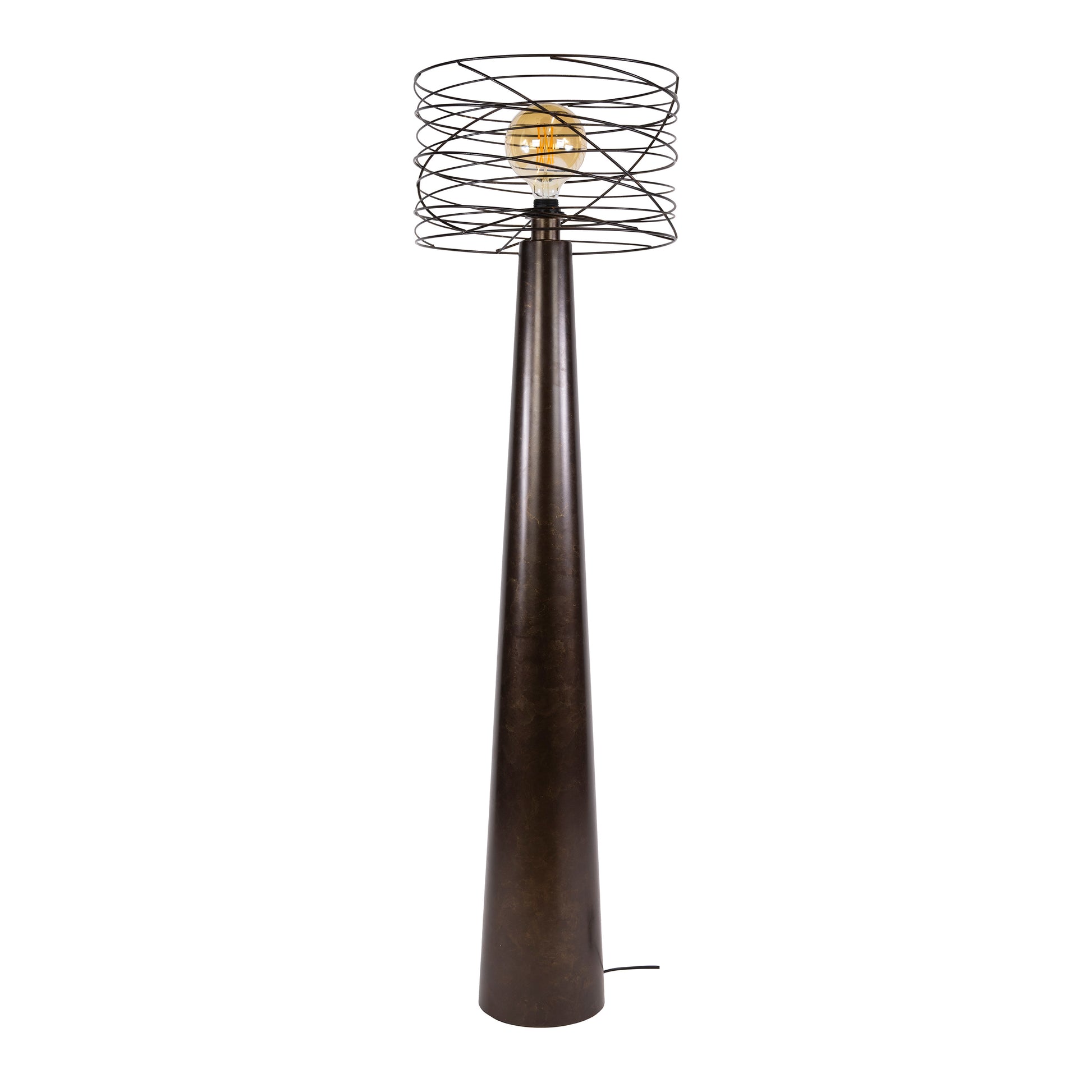 Vloerlamp Curl 1-lichts / Urban bruin