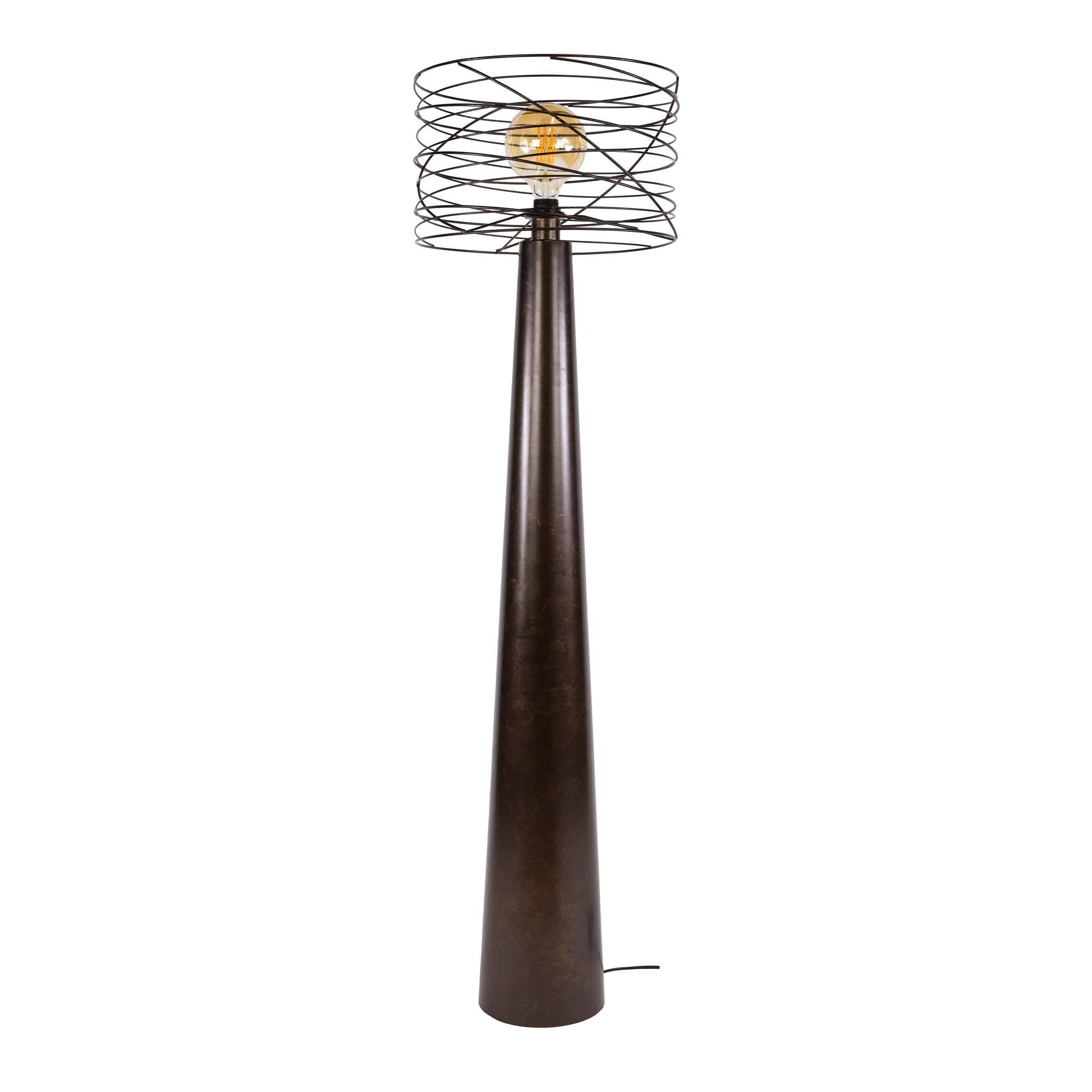 Vloerlamp Curl 1-lichts / Urban bruin