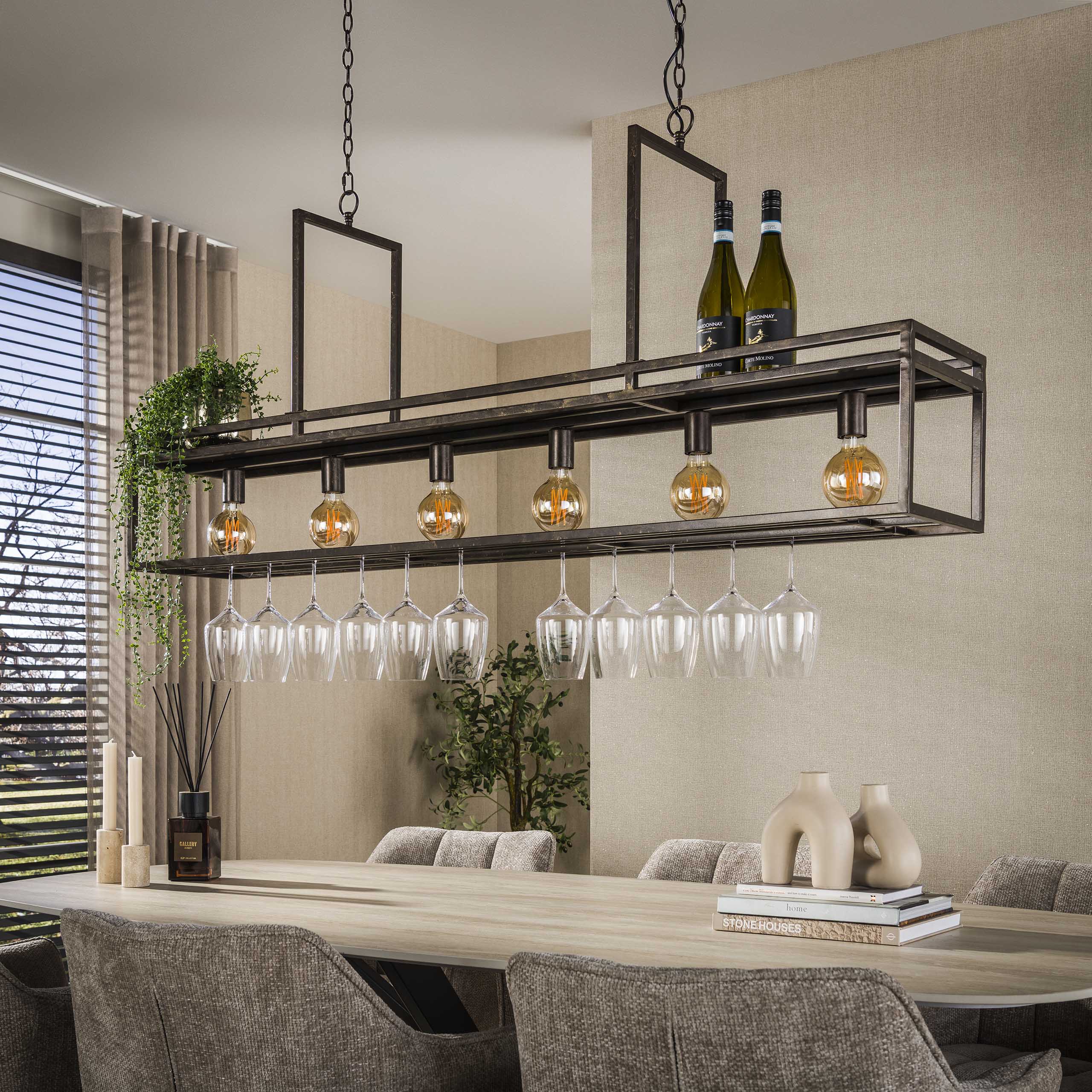 Hanglamp Decorate 6 Lichts Urban Bruin