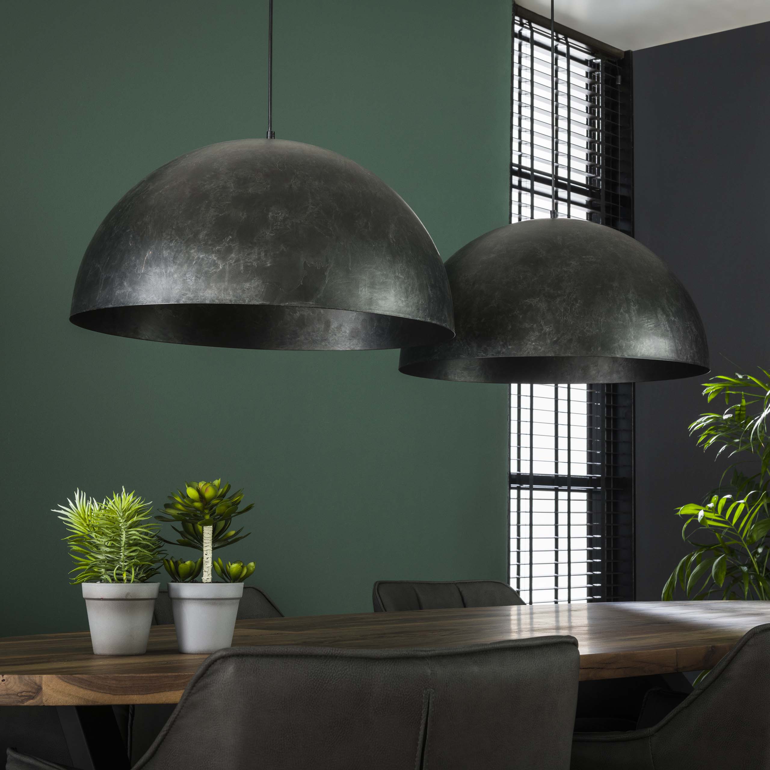 Hanglamp Dome 2 Lichts O60Cm Charcoal