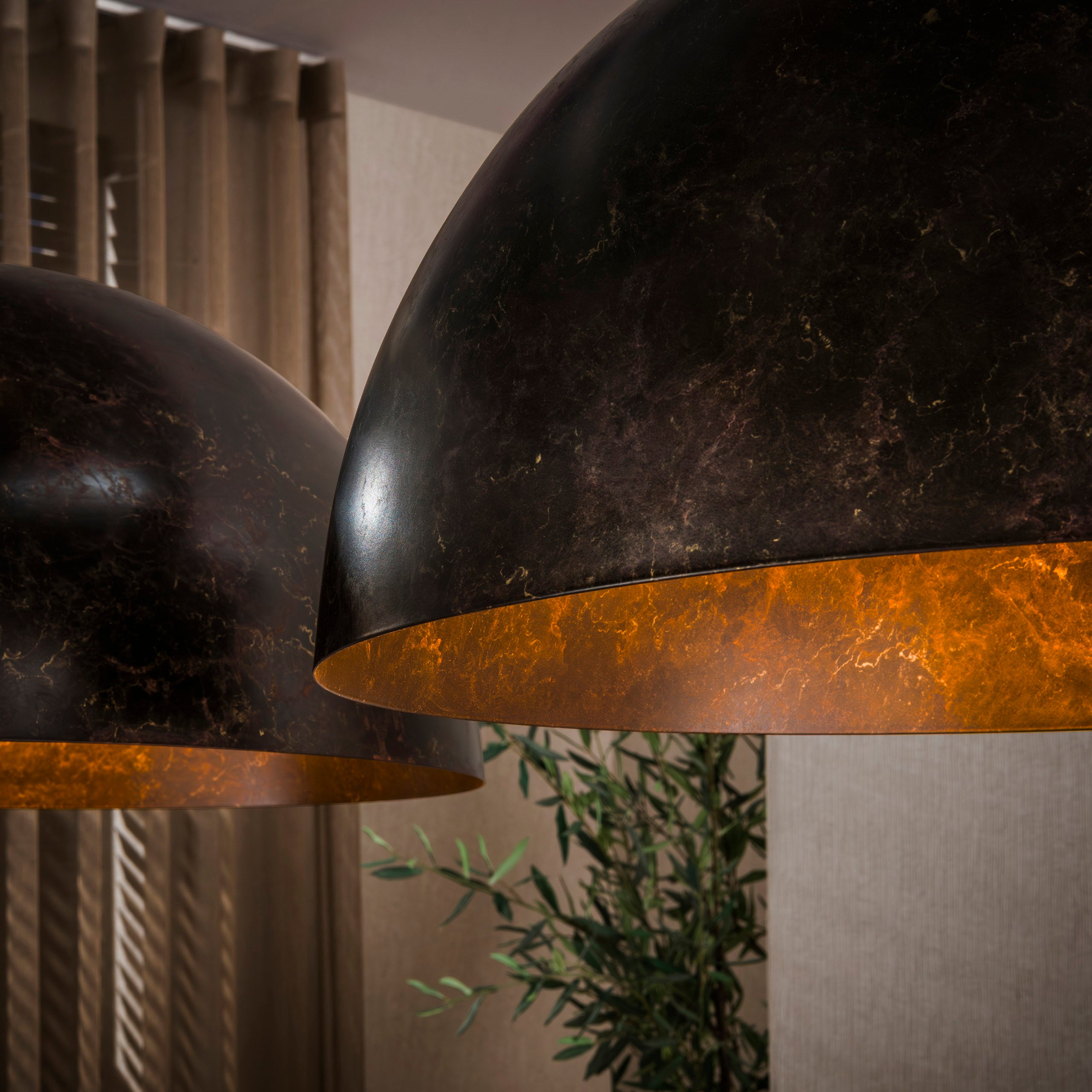 Hanglamp Dome 2 Lichts O60Cm Urban Bruin