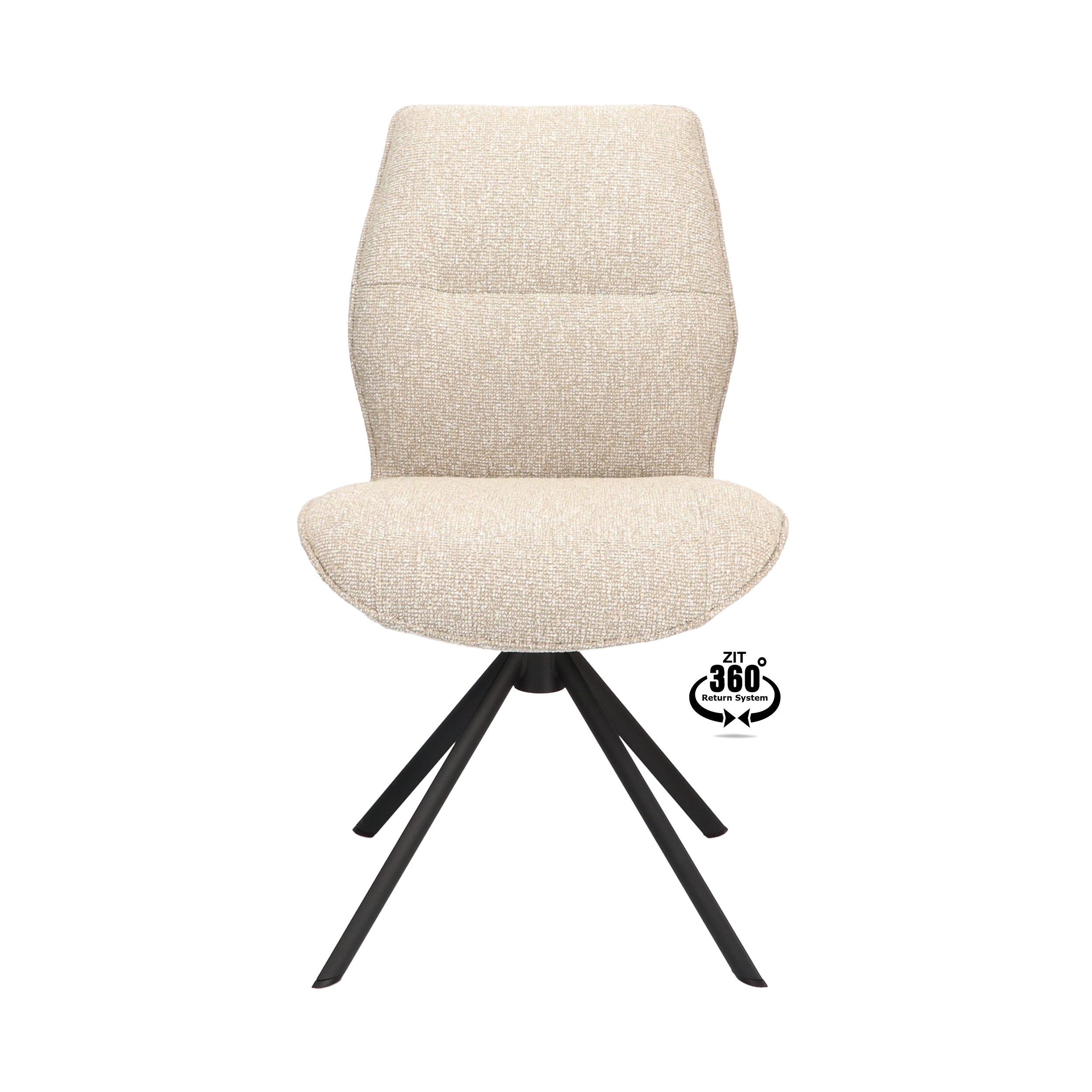 Eetkamerstoel Onyx Stof Lodge Beige Leg Black 360° Return-system