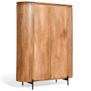 Wandkast Mokka - Lichtbruin 115 cm - wandkasten van mangohout, vooraanzicht