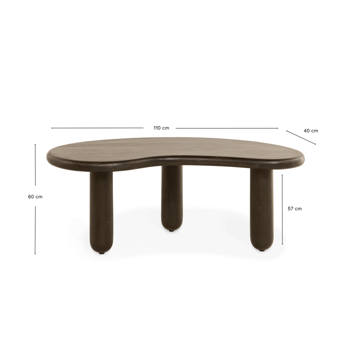 Salontafel Rondo - 110 cm Donkerbruin