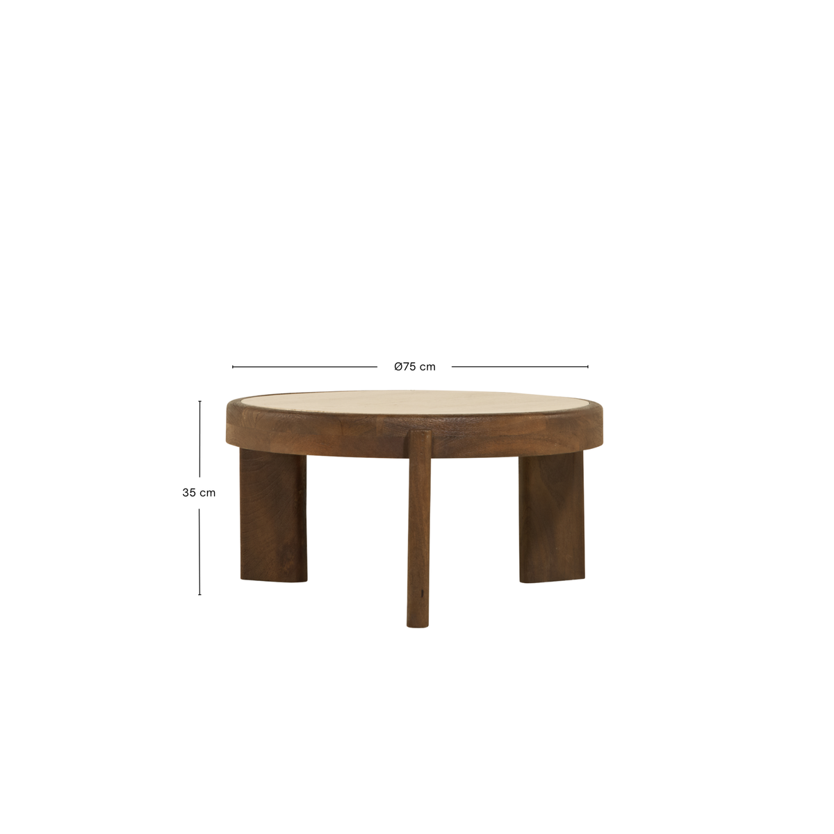Salontafel Bora - Ø 75 cm Bruin