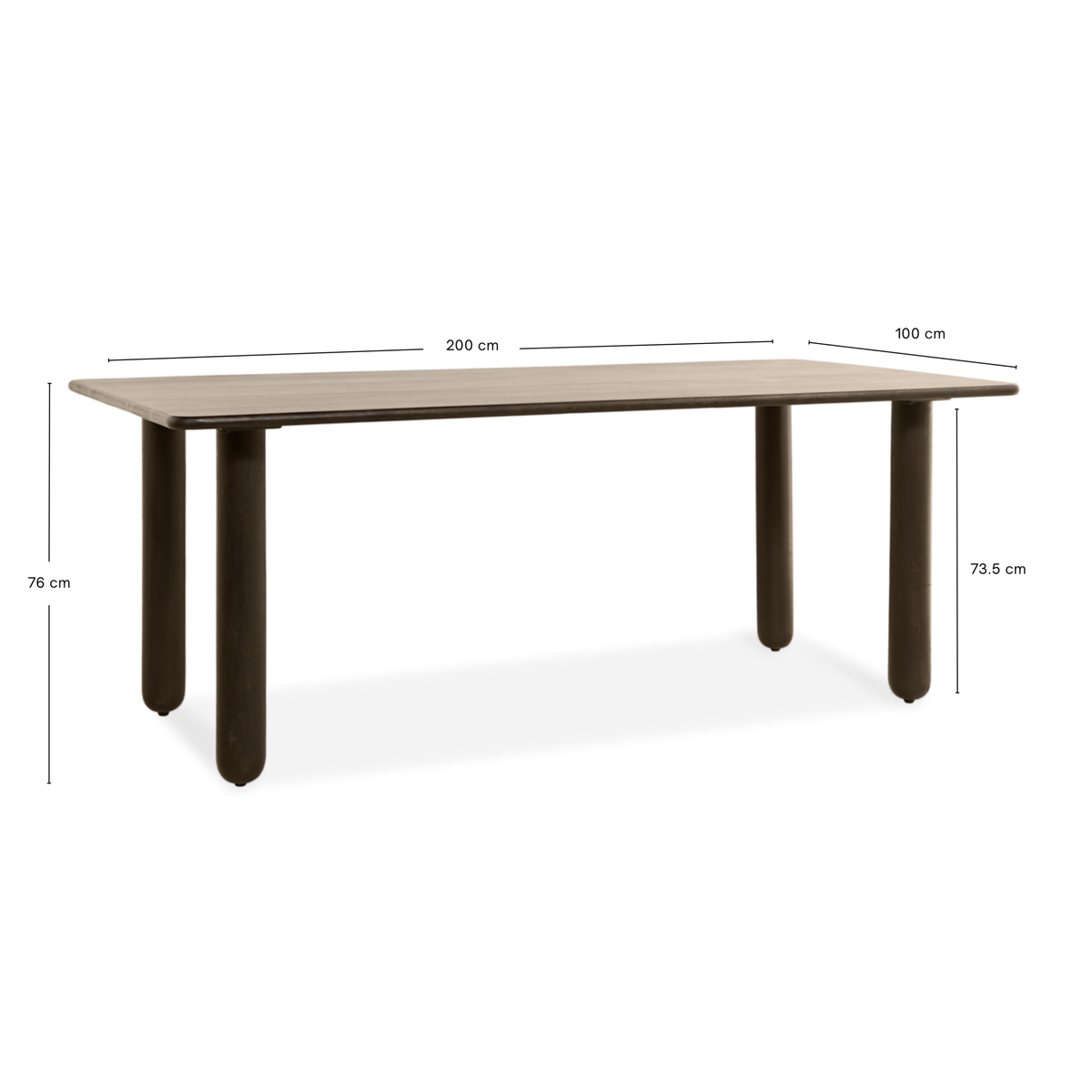 Eettafel Rondo - 200 cm Donkerbruin