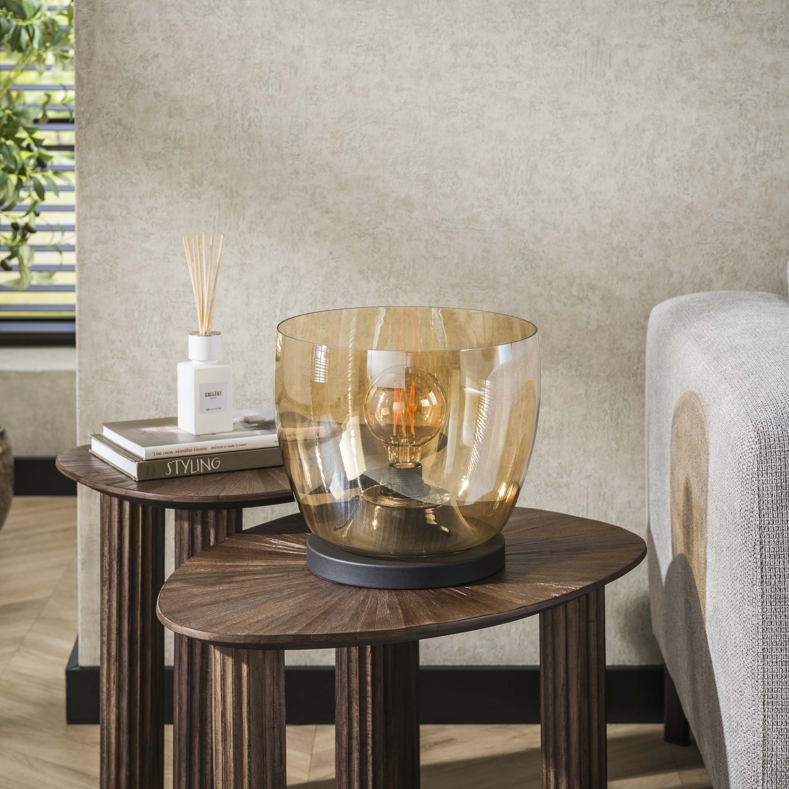 Vloerlamp Up L 1 Lichts Amber Glas