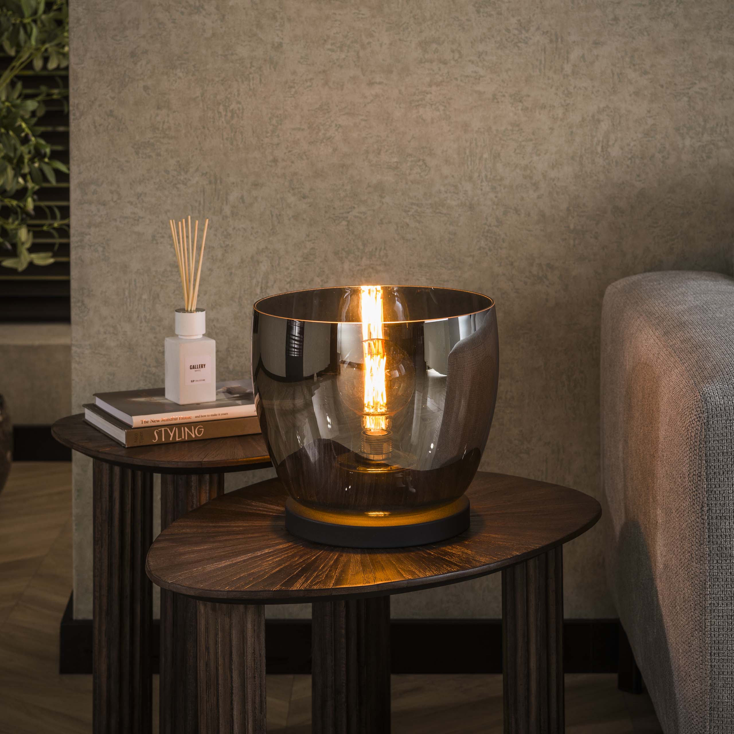 Vloerlamp Up L 1 Lichts Smoke Grey Glas