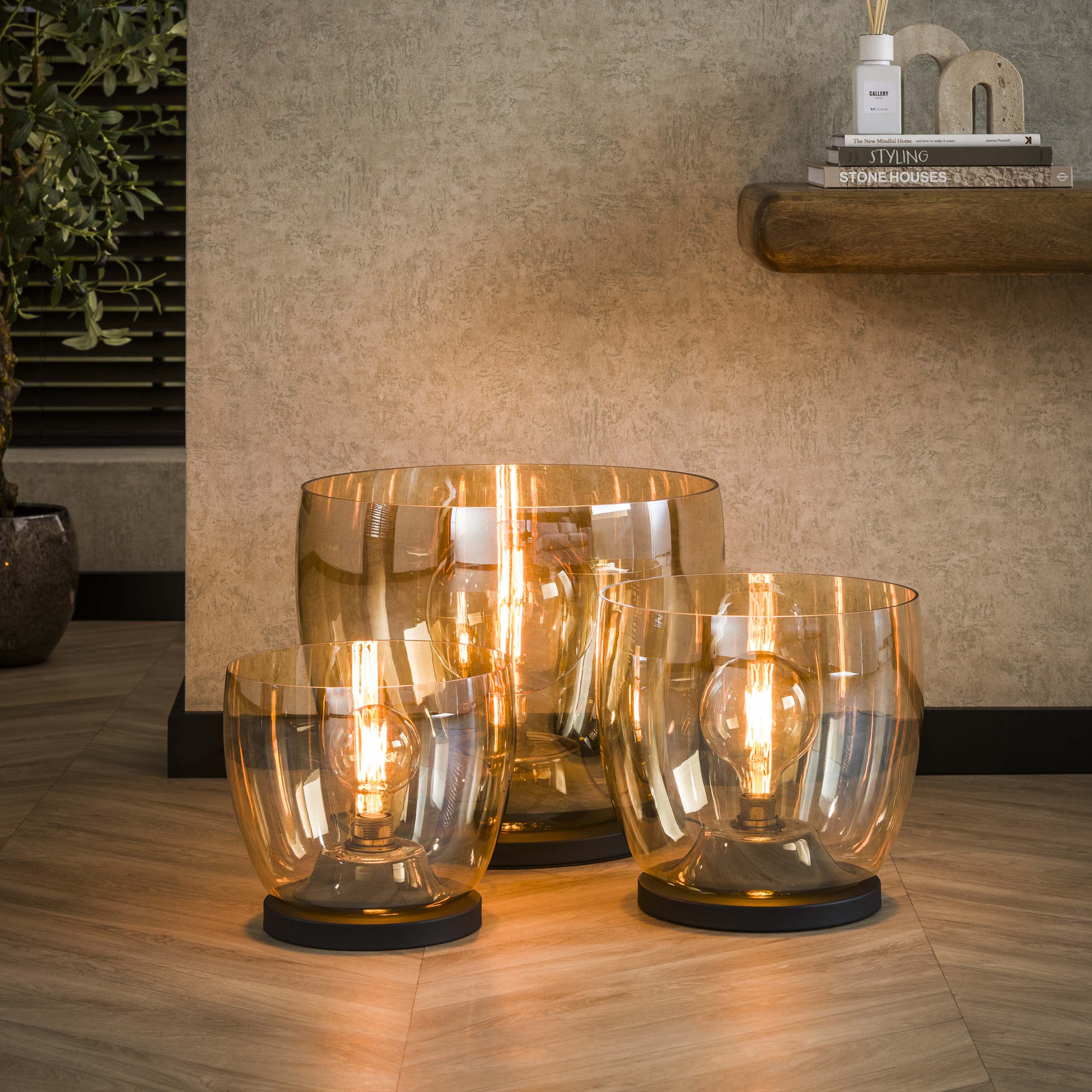 Vloerlamp UP XL 1-lichts / Amber glas