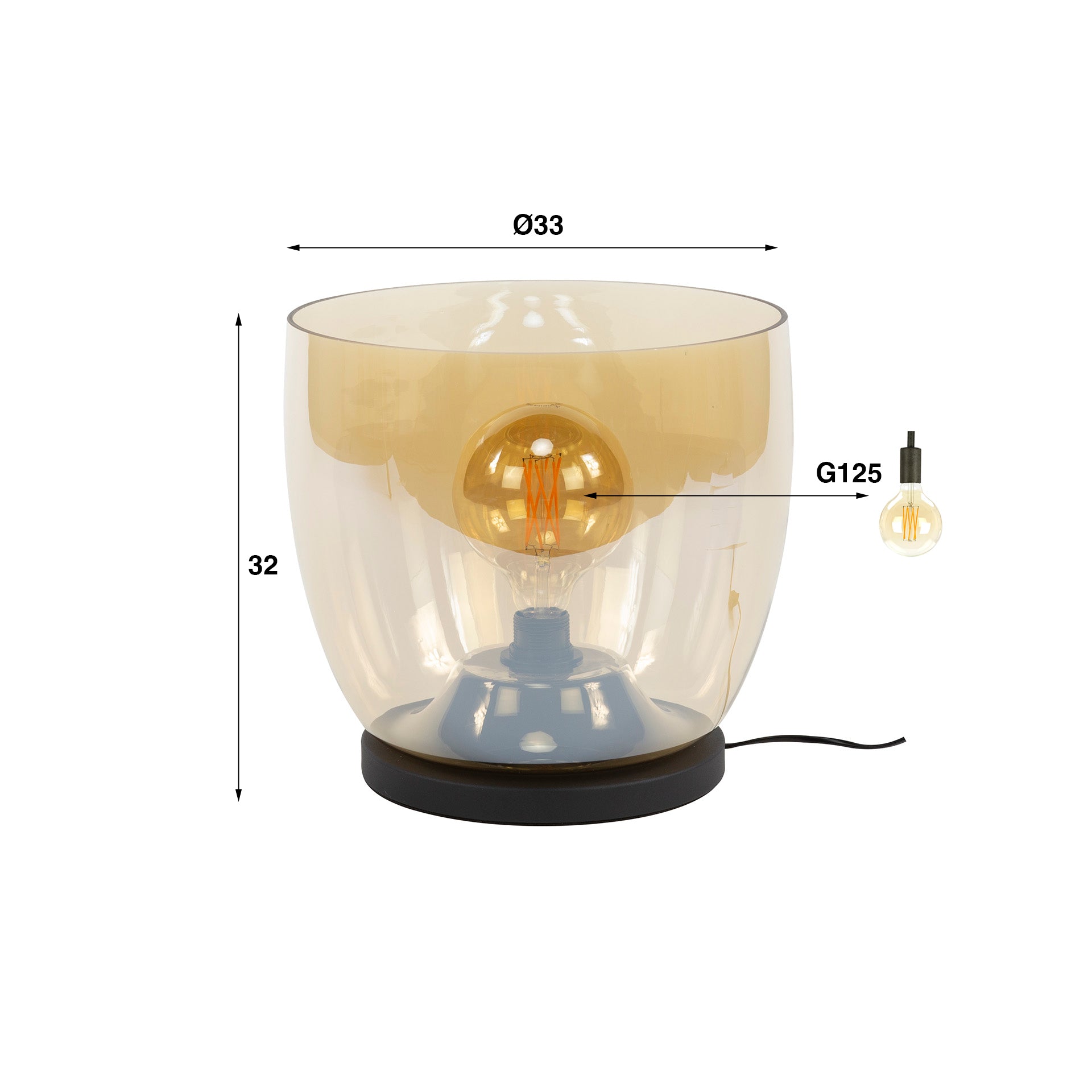 Vloerlamp Up Xl 1 Lichts Amber Glas