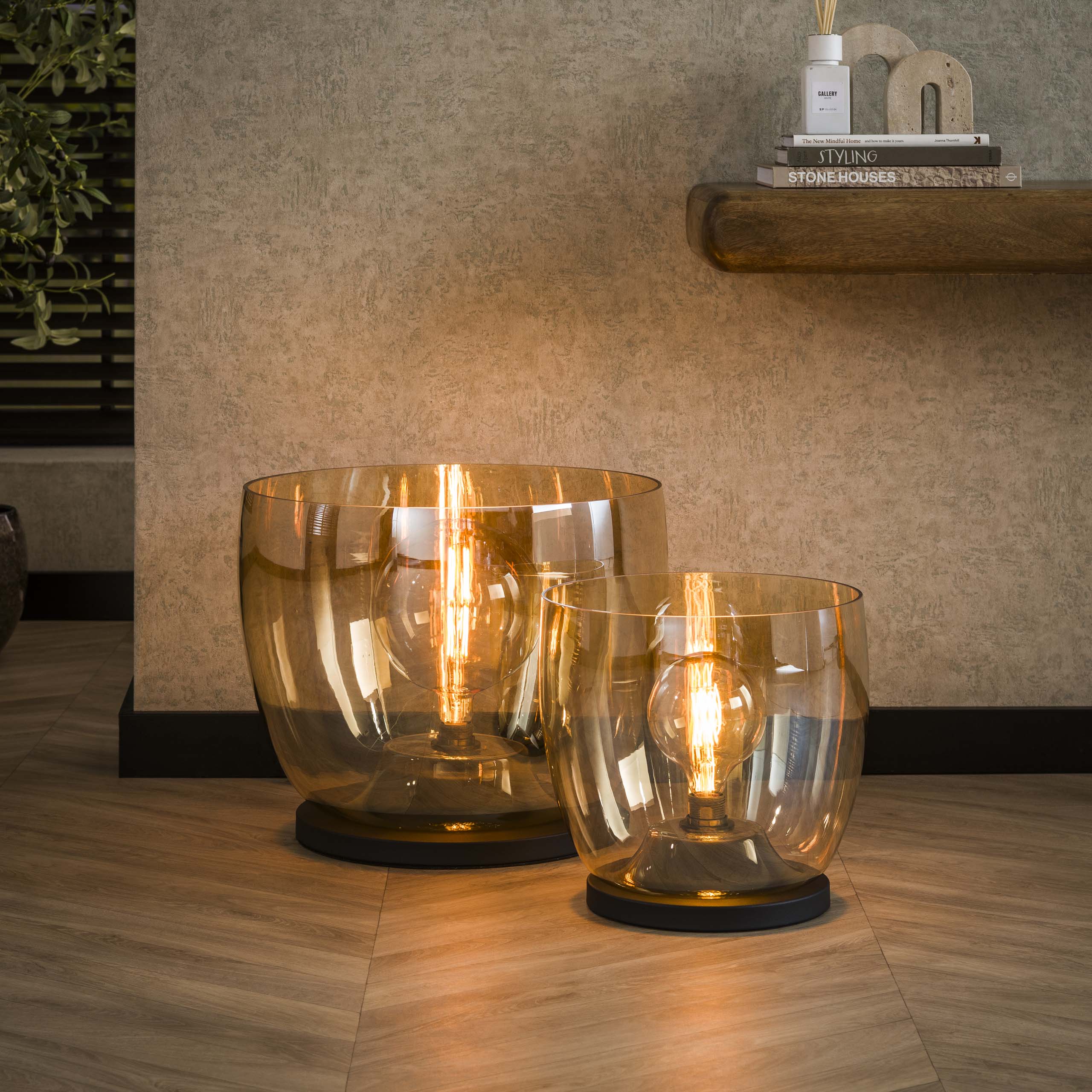 Vloerlamp Up Xl 1 Lichts Amber Glas