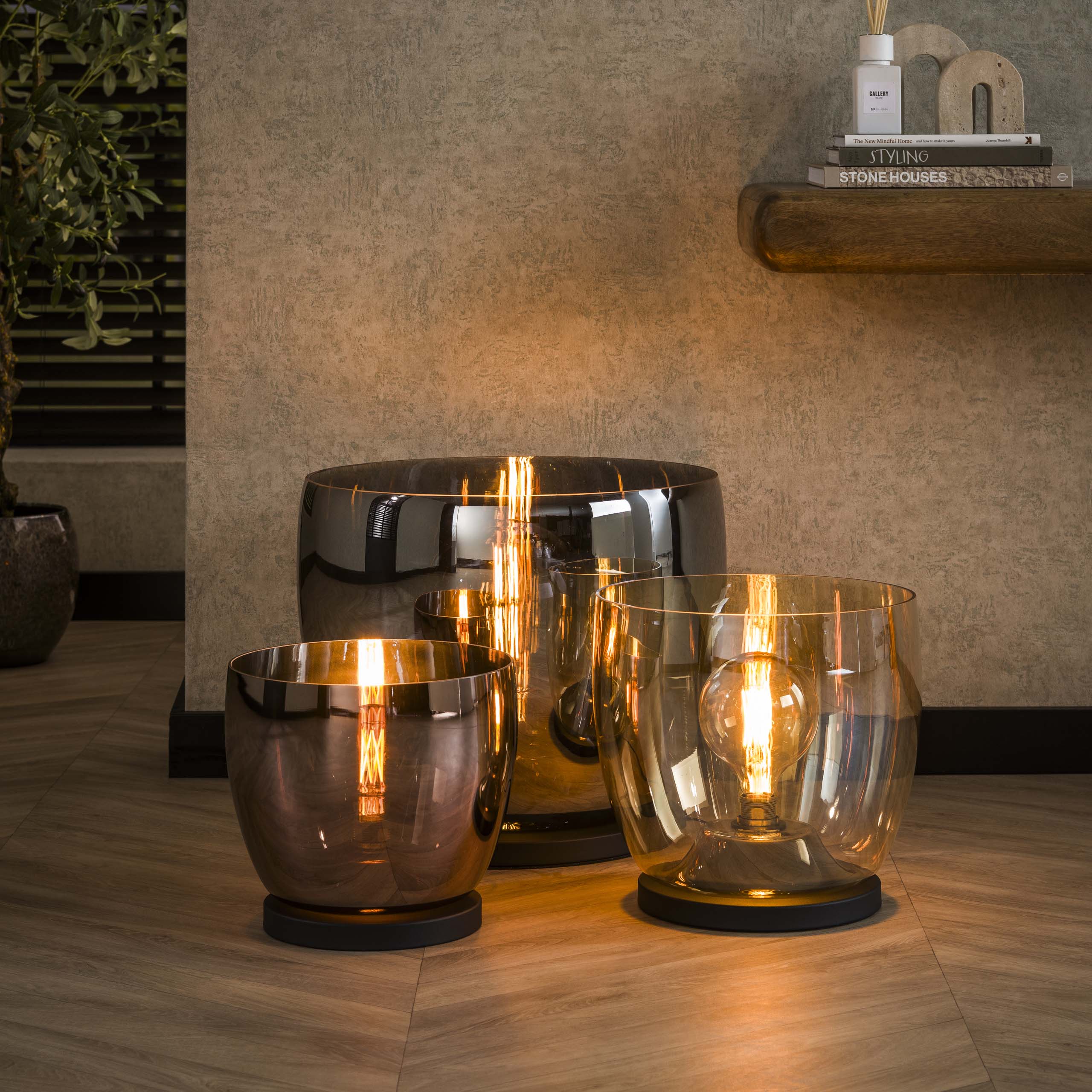 Vloerlamp Up Xl 1 Lichts Smoke Grey Glas