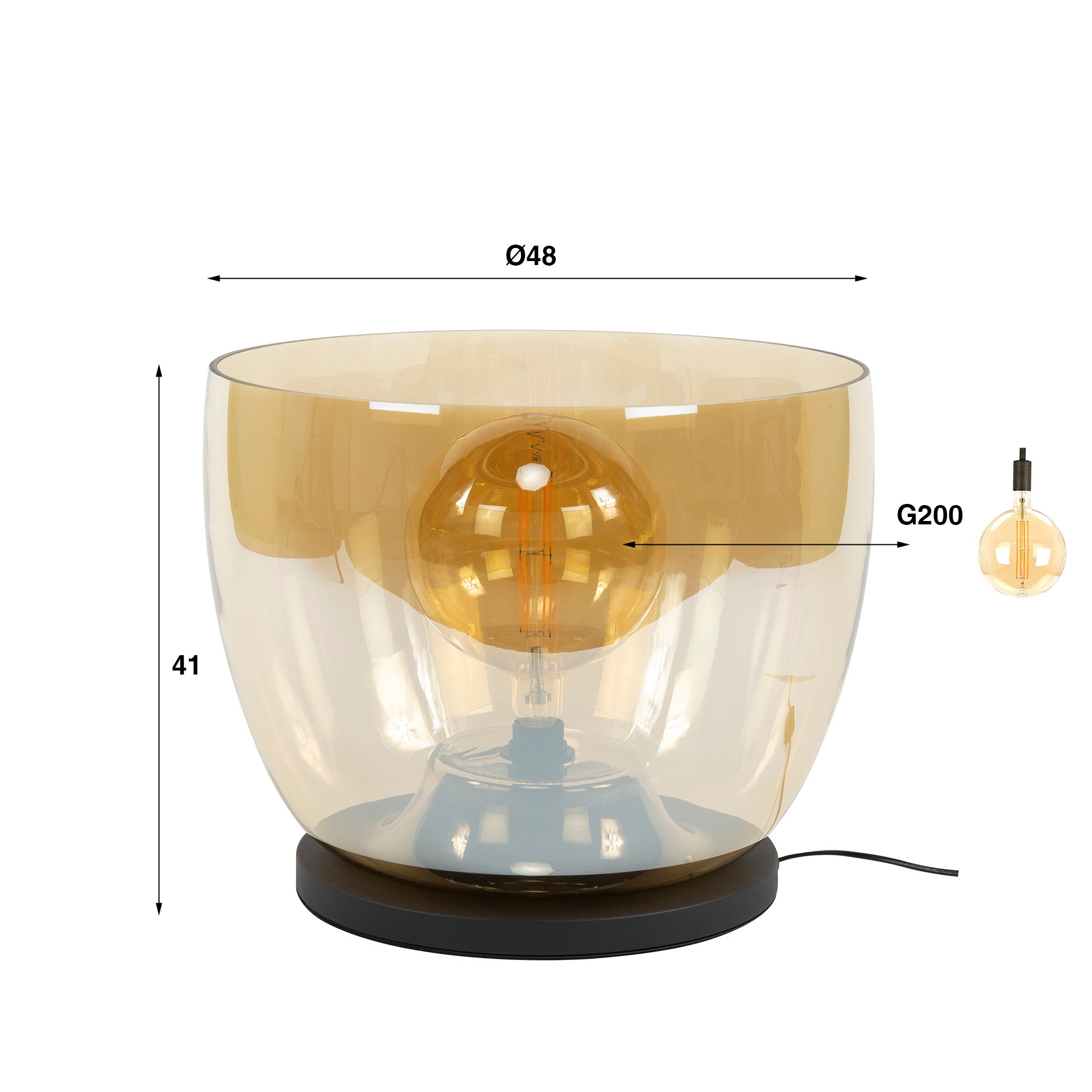 Vloerlamp Up Xxl 1 Lichts Amber Glas