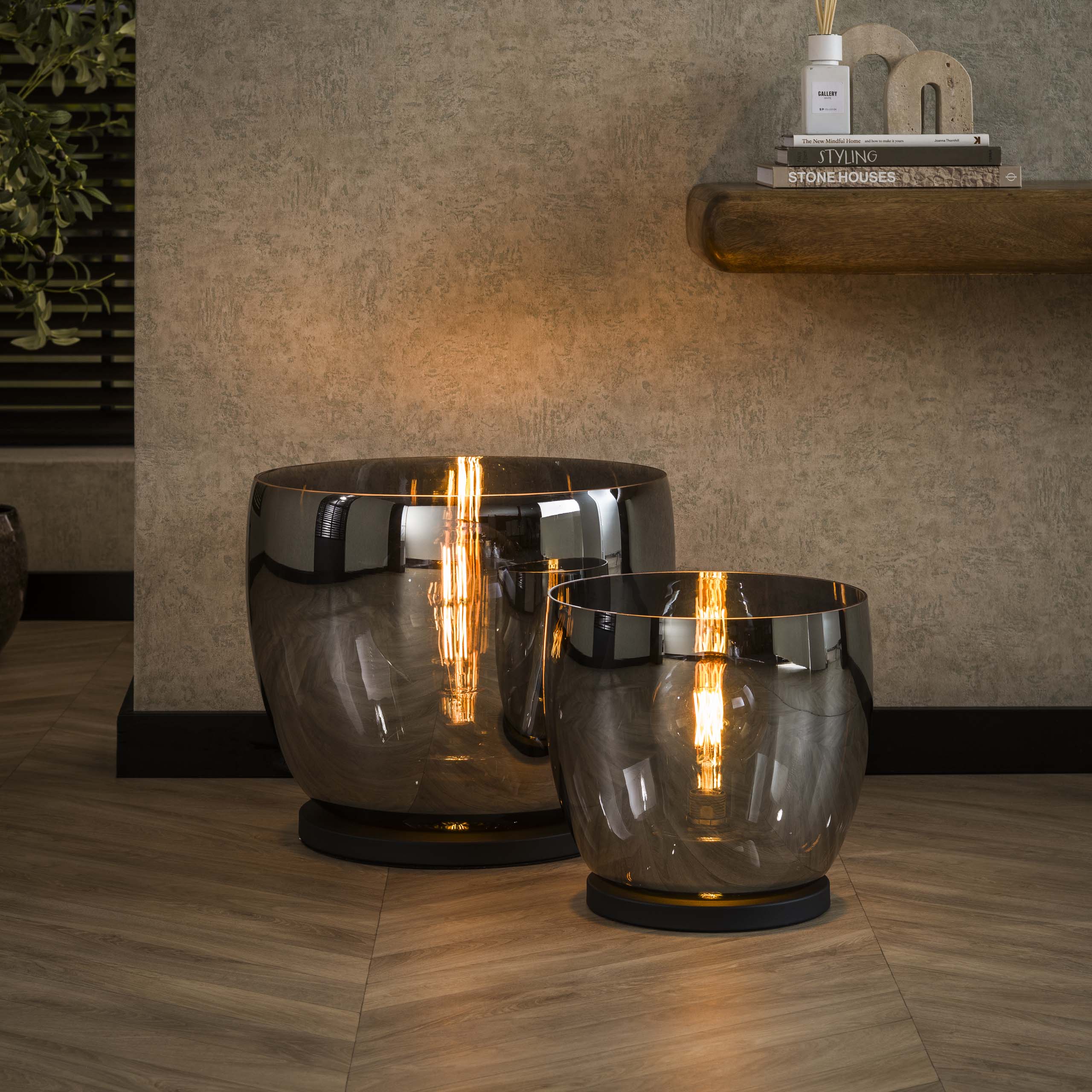 Vloerlamp Up Xxl 1 Lichts Smoke Grey Glas