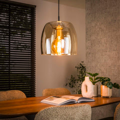 Hanglamp Drift Glass 1 Lichts Amber Glas
