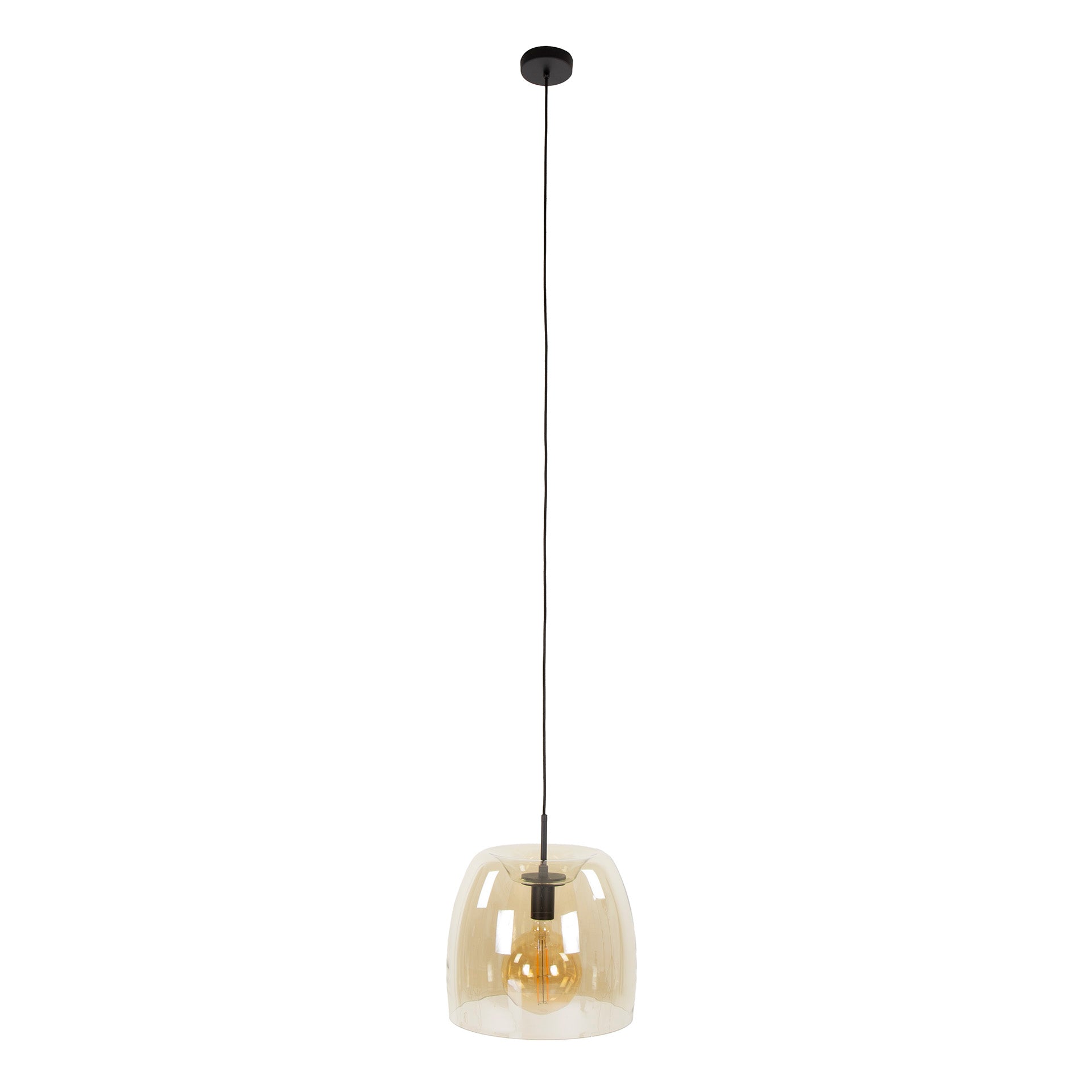 Hanglamp Drift Glass 1 Lichts Amber Glas