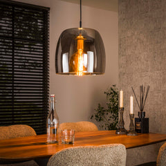 Hanglamp Drift Glass 1 Lichts Smoke Grey Glas