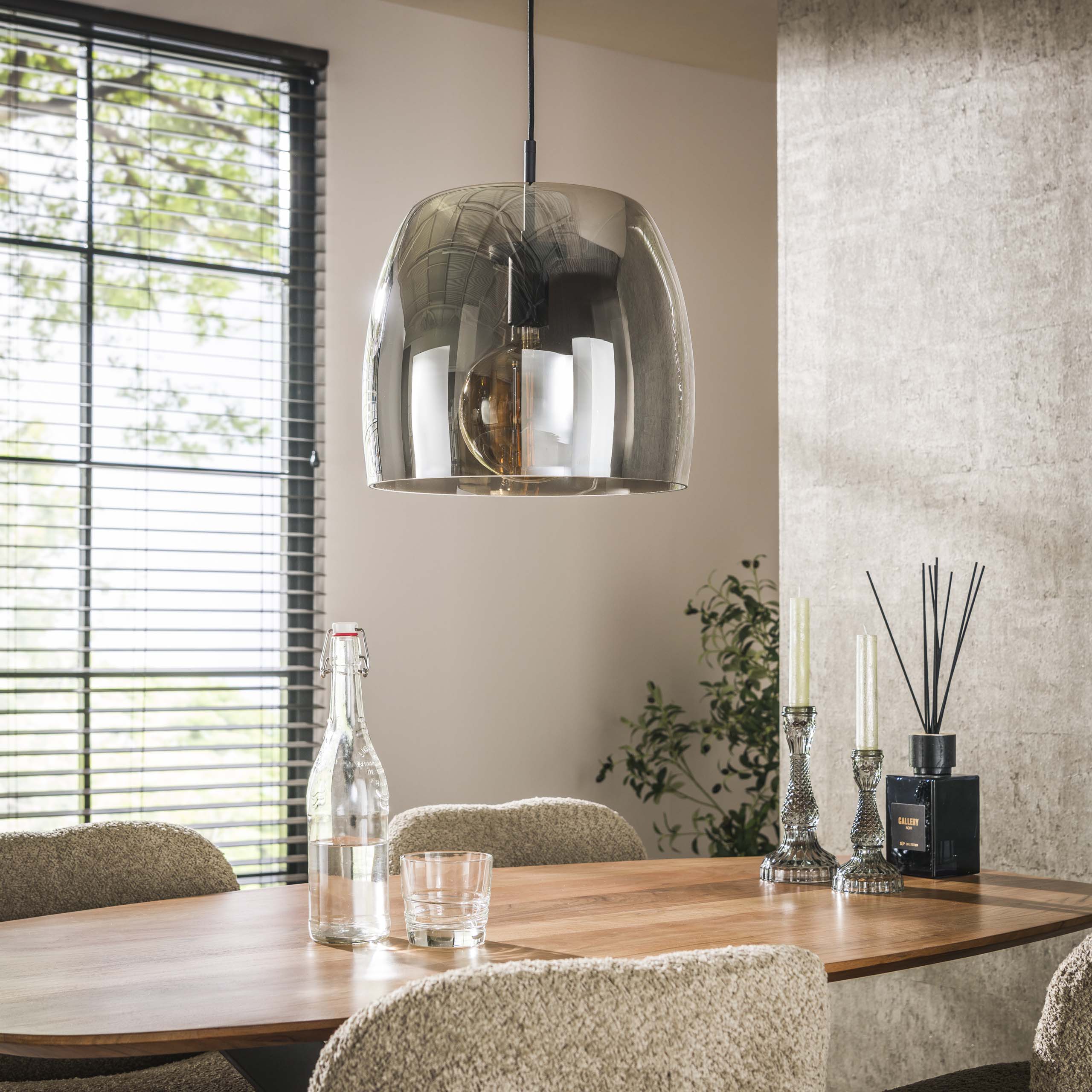 Hanglamp Drift Glass 1 Lichts Smoke Grey Glas