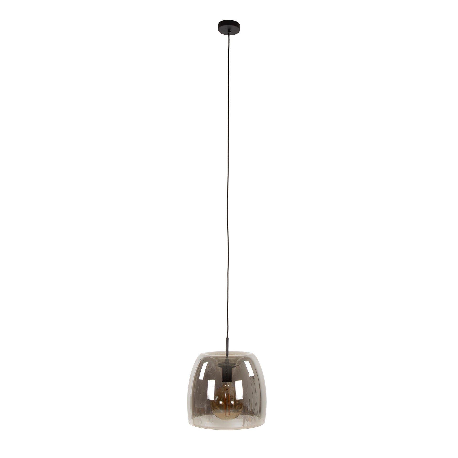 Hanglamp Drift Glass 1 Lichts Smoke Grey Glas