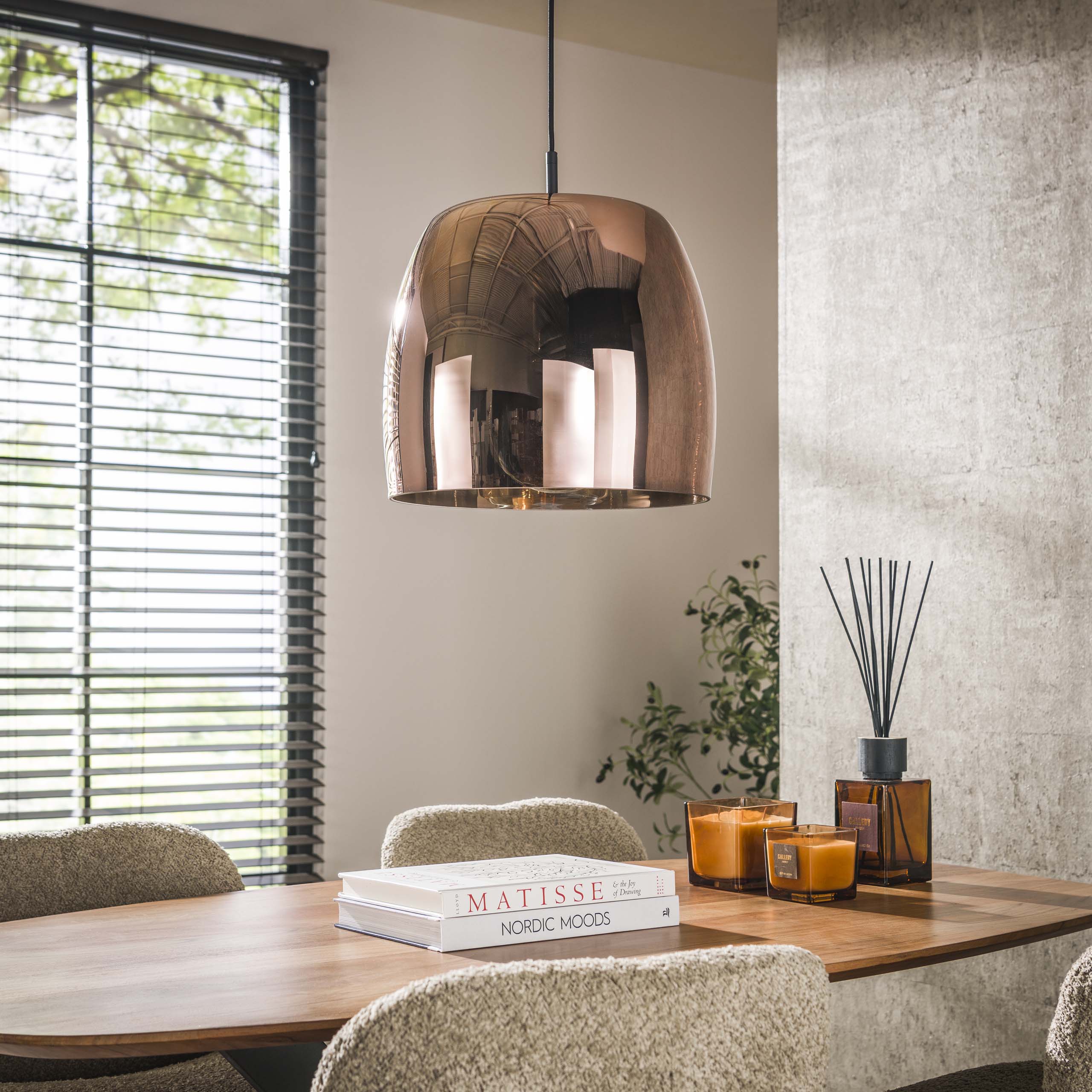 Hanglamp Drift Glass 1 Lichts Koper Glas