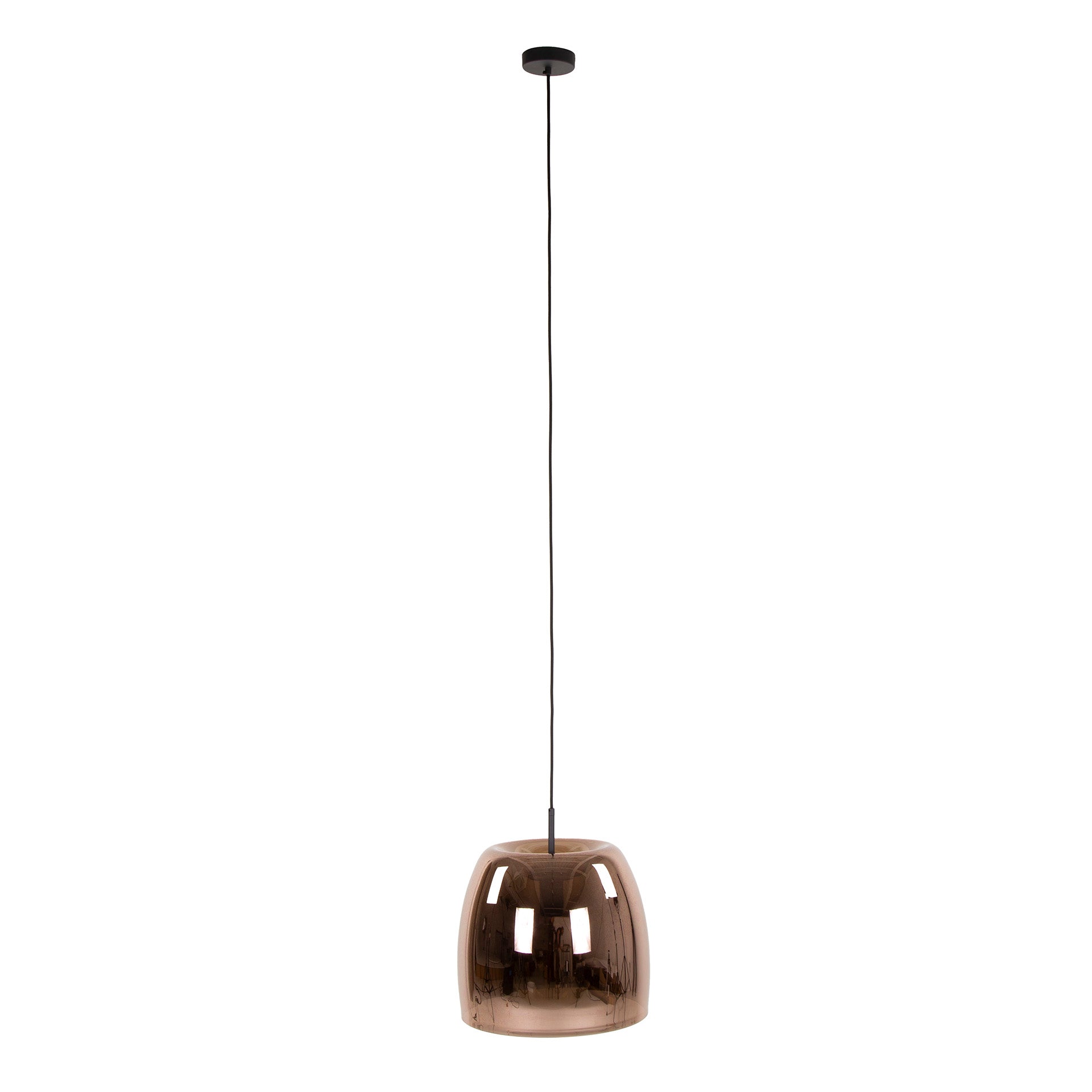 Hanglamp Drift Glass 1 Lichts Koper Glas
