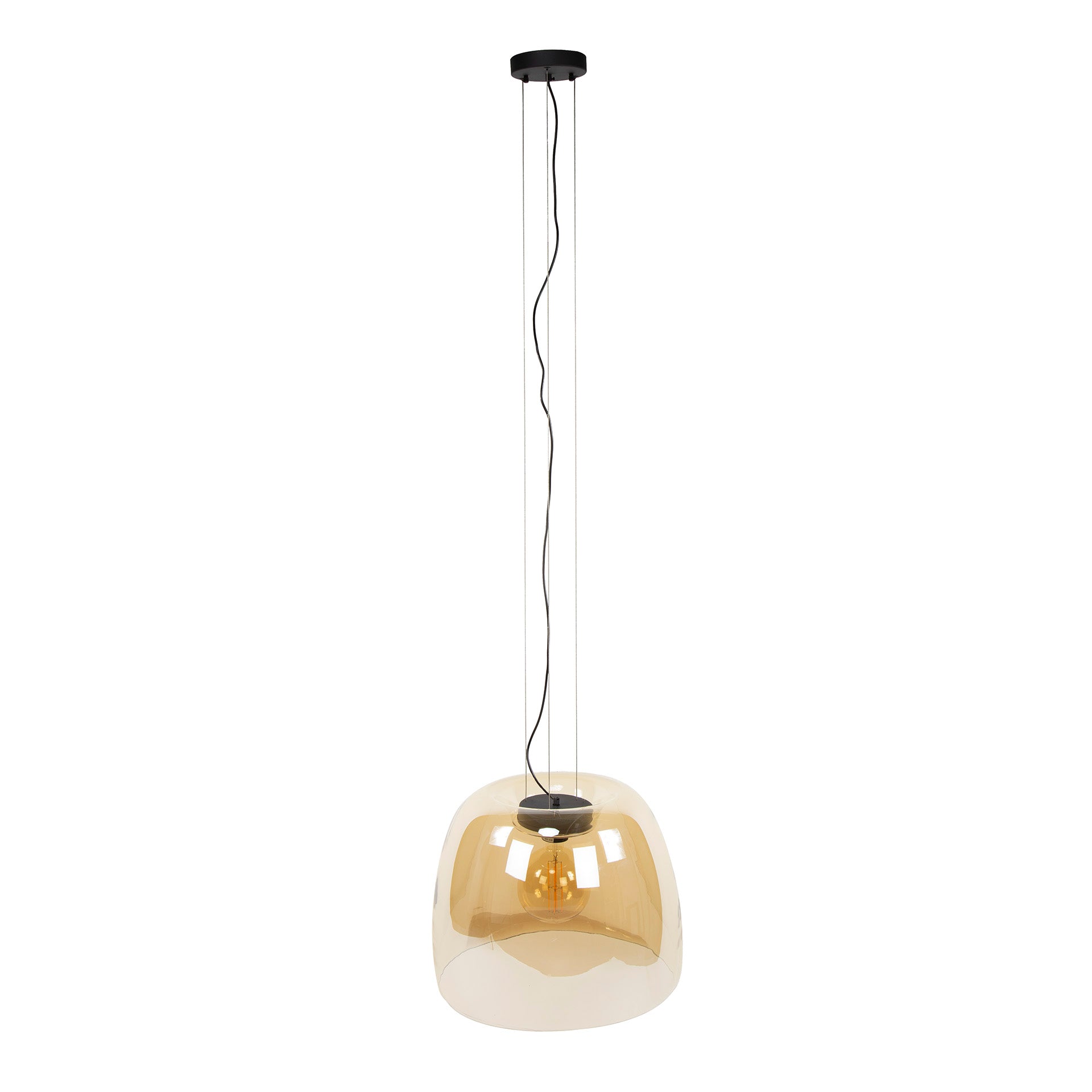 Hanglamp Drift Glass Xl 1 Lichts Amber Glas
