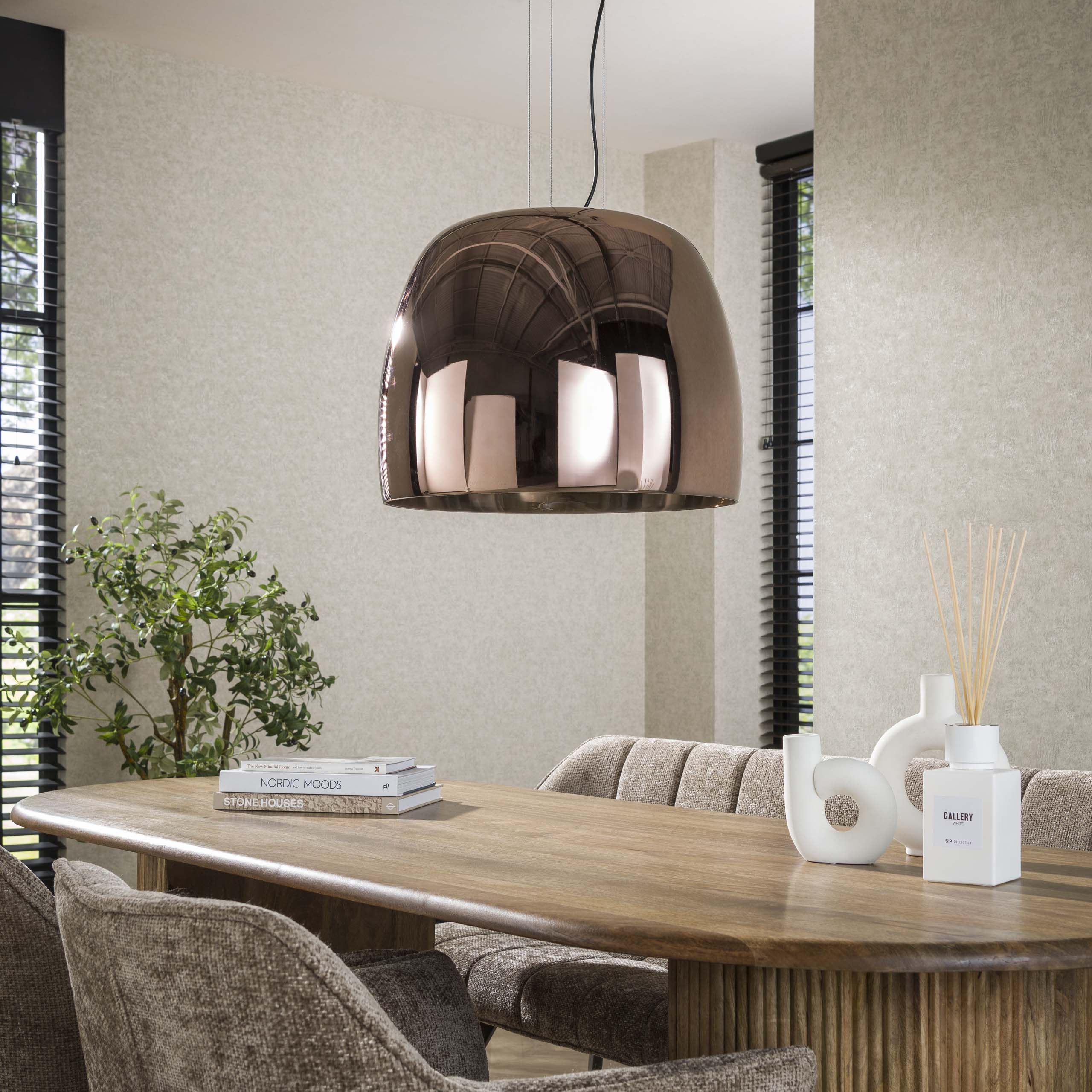 Hanglamp Drift Glass Xl 1 Lichts Koper Glas
