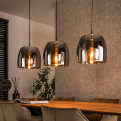 Hanglamp Drift Glass 3 Lichts Smoke Grey Glas