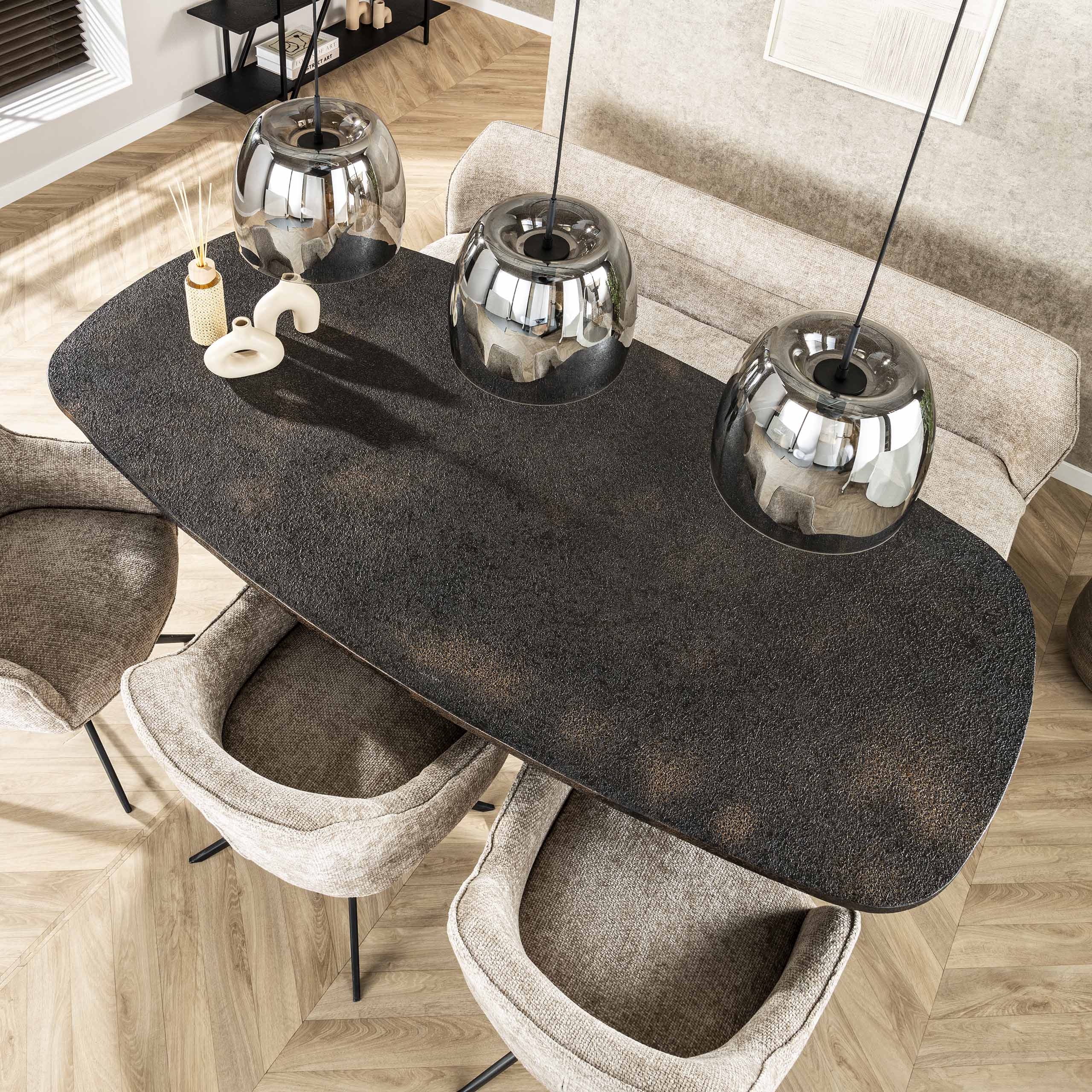 Hanglamp Drift Glass 3 Lichts Smoke Grey Glas