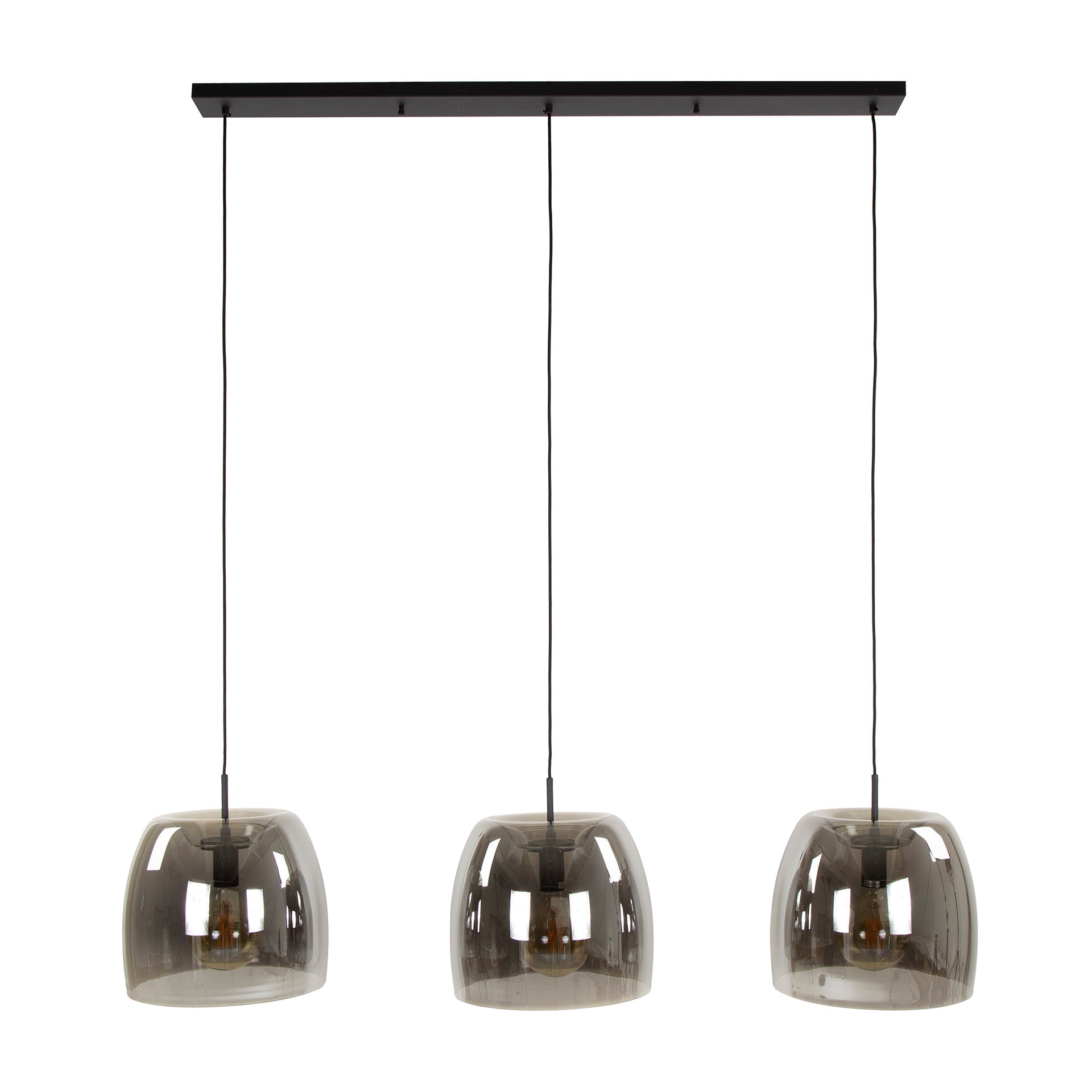 Hanglamp Drift Glass 3 Lichts Smoke Grey Glas