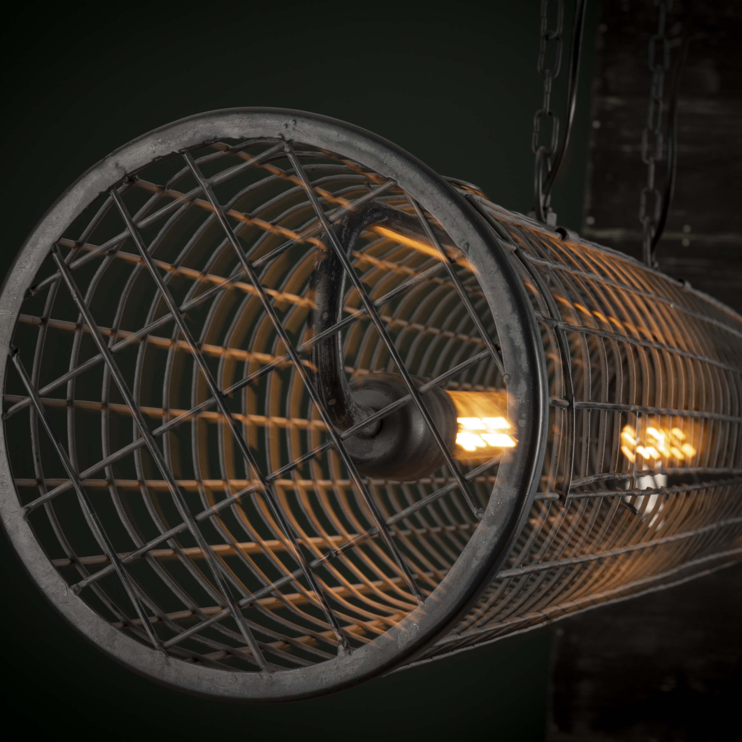 Hanglamp Cylinder Wire 2 Lichts Slate Grey