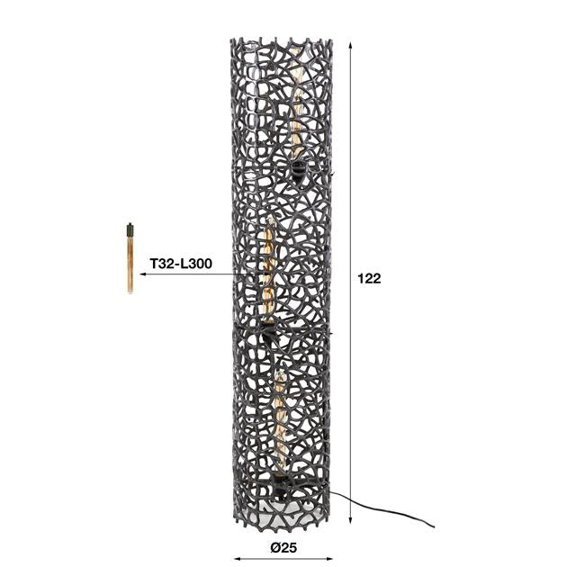 Vloerlamp Ø25 weaver cylinder XL