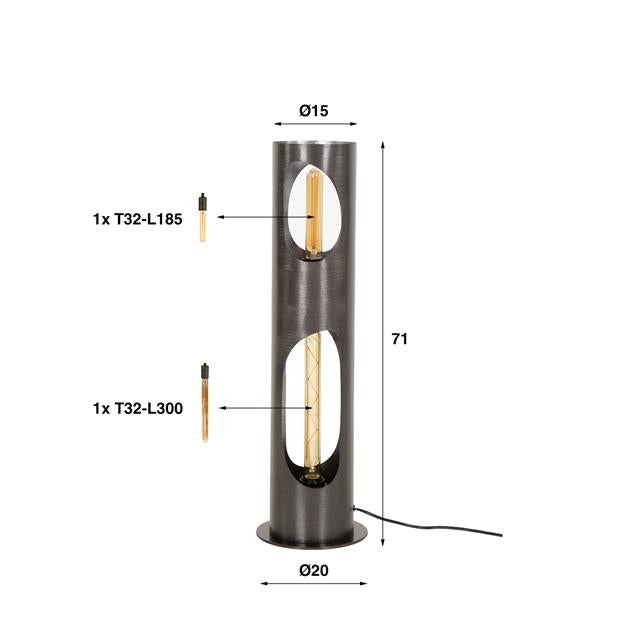 Vloerlamp Ø20 organic cylinder