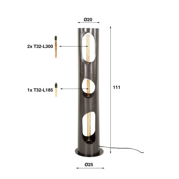 Vloerlamp Ø25 organic cylinder L