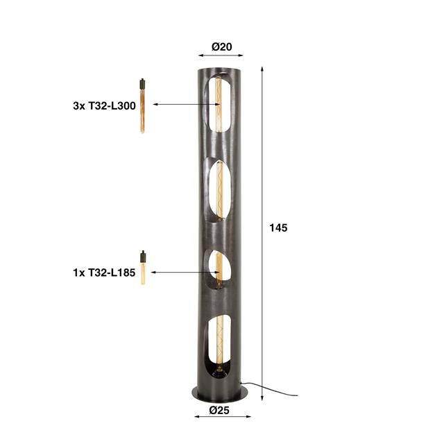 Vloerlamp Ø25 organic cylinder XL