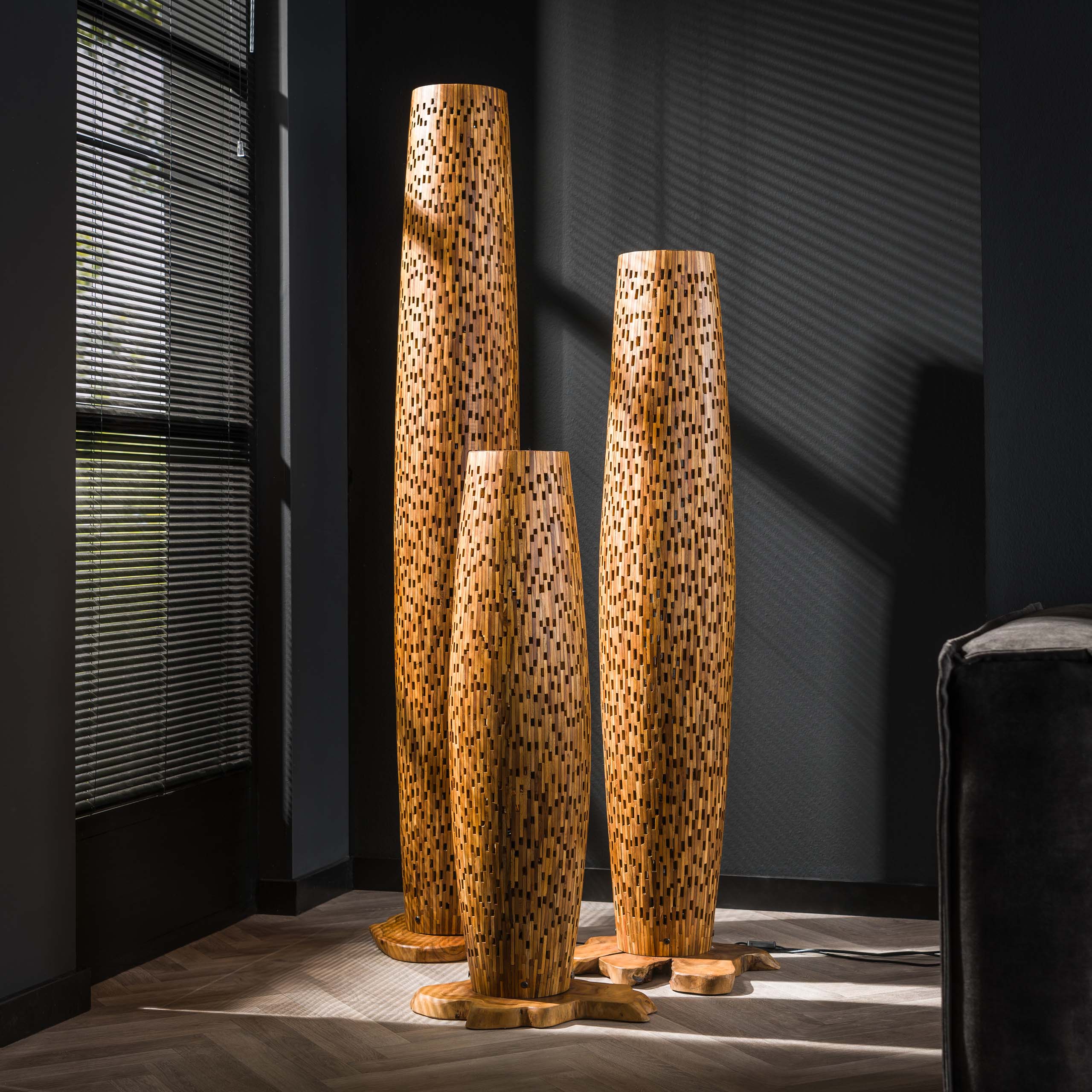Vloerlamp Bars S 2 Lichts Massief Teak