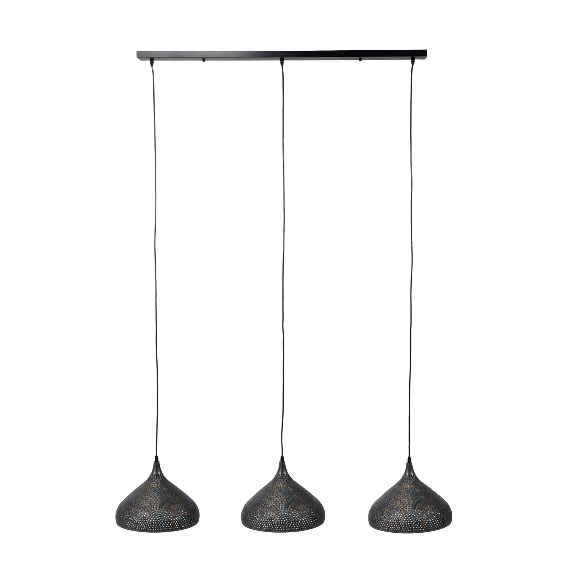 Hanglamp Punch 3 Lichts Zwart Bruin